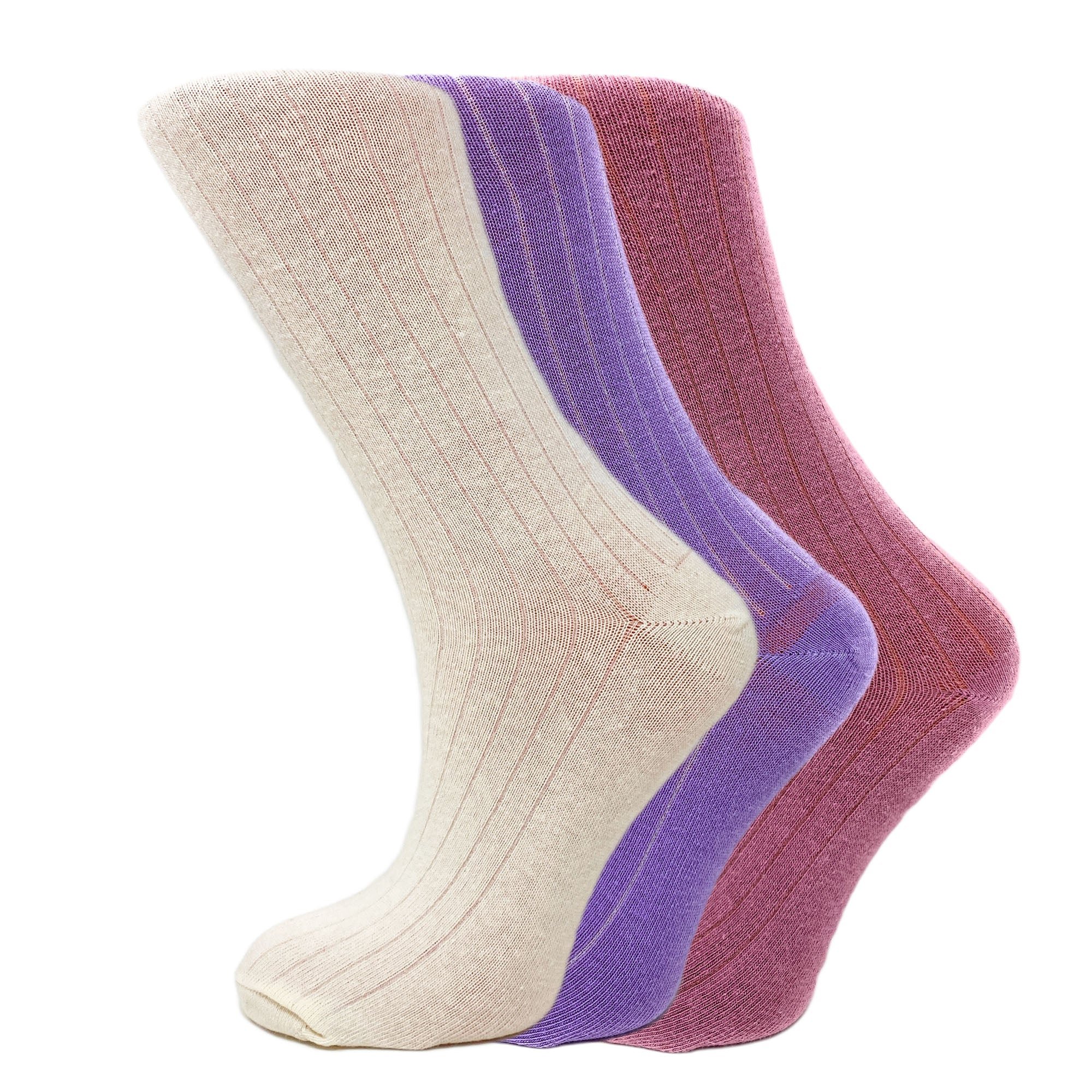 3 Pairs of Women's Mid-Calf Colorful Socks - Soft, Breathable, & Moisture-Wicking