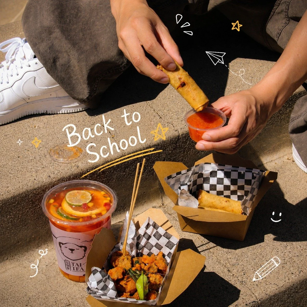 Back to school, back to cravings 📚🐻
Class can wait&hellip; chicken &amp; boba can&rsquo;t!

#OCfoodies #vietnamesefusion #thevkitchen
#AnaheimEats #thaitea
