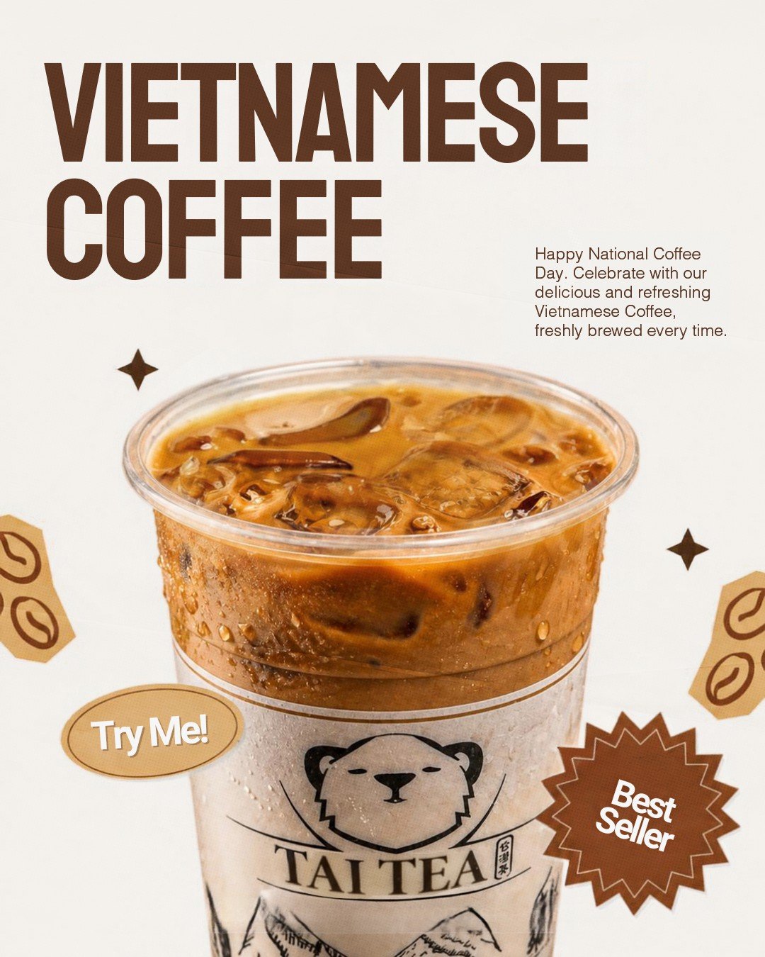 Coffee first, everything else later.
Happy National Coffee Day! Celebrate with a freshly brewed Vietnamese Coffee at Tai Tea x The V Kitchen!

#OCfoodies #vietnamesefusion #thevkitchen #AnaheimEats #thaitea