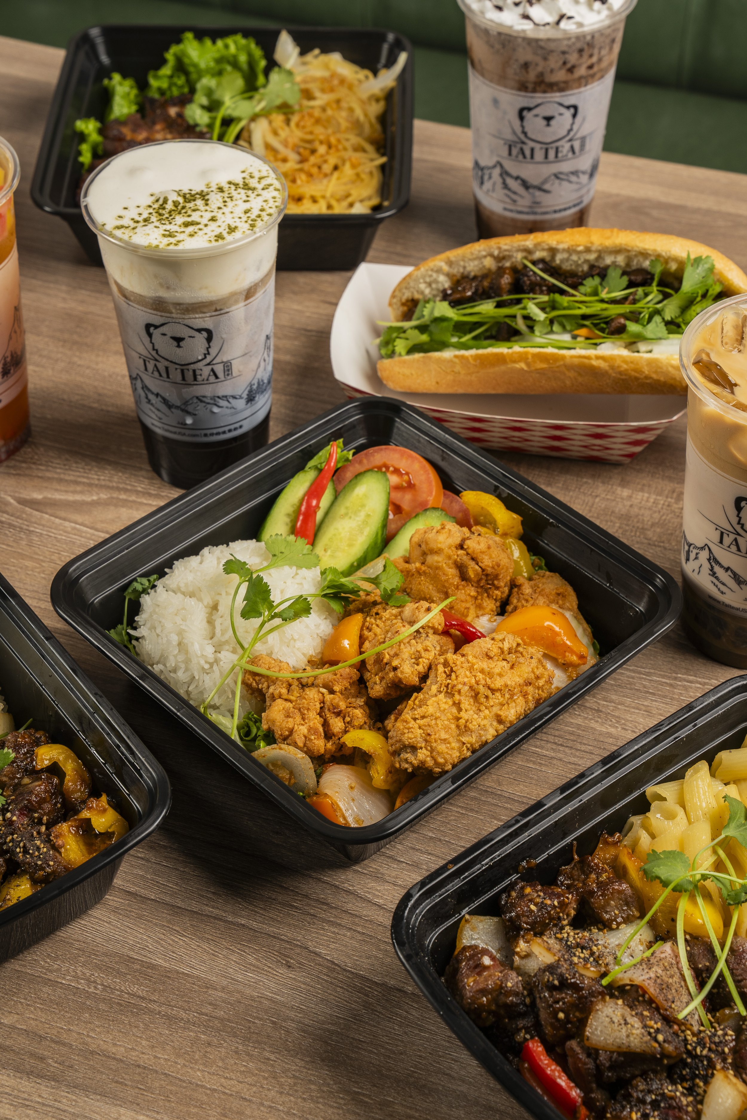 Foods and drinks on the table