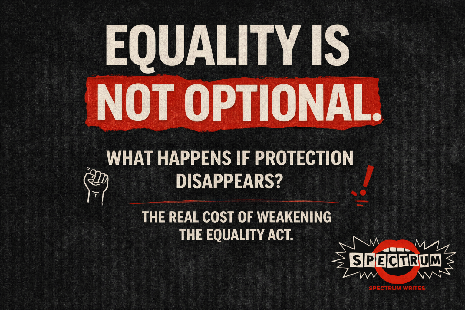 Abolishing the Equality Act is a problem to the community because….