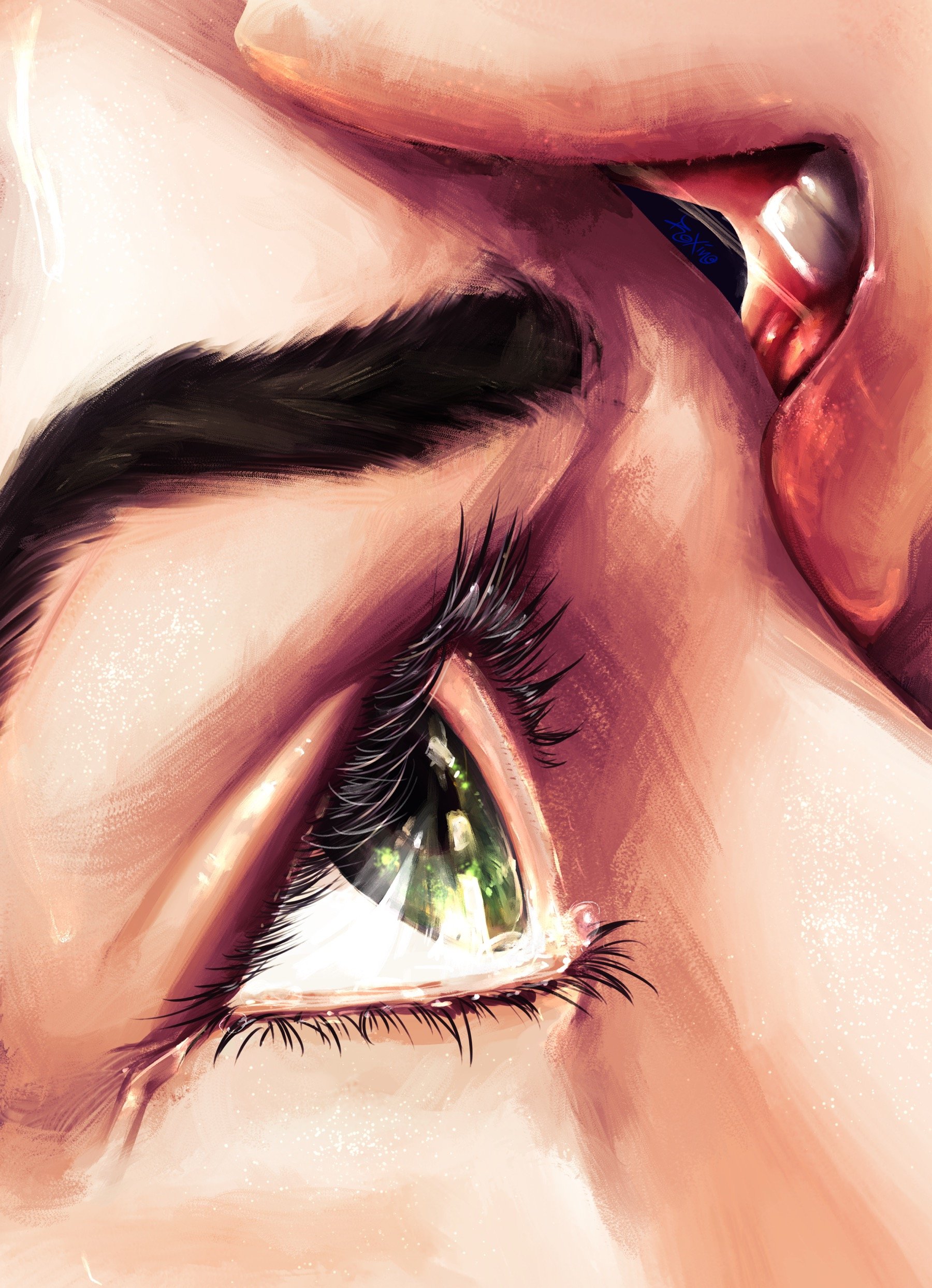 body art, eye, lips, painting, mouth, breath, green eyes, moist, male lovers, gay, skin, intimacy, passion, bodies touching, kiss, LGBT