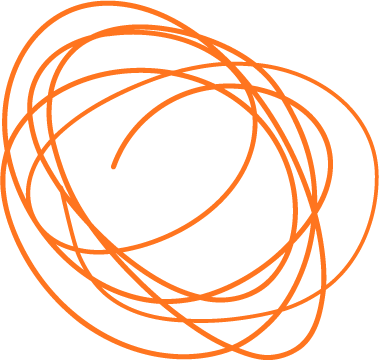 Orangene, abstrakte Zeichnung