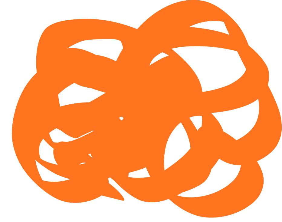 Orangene, abstrakte Zeichnung