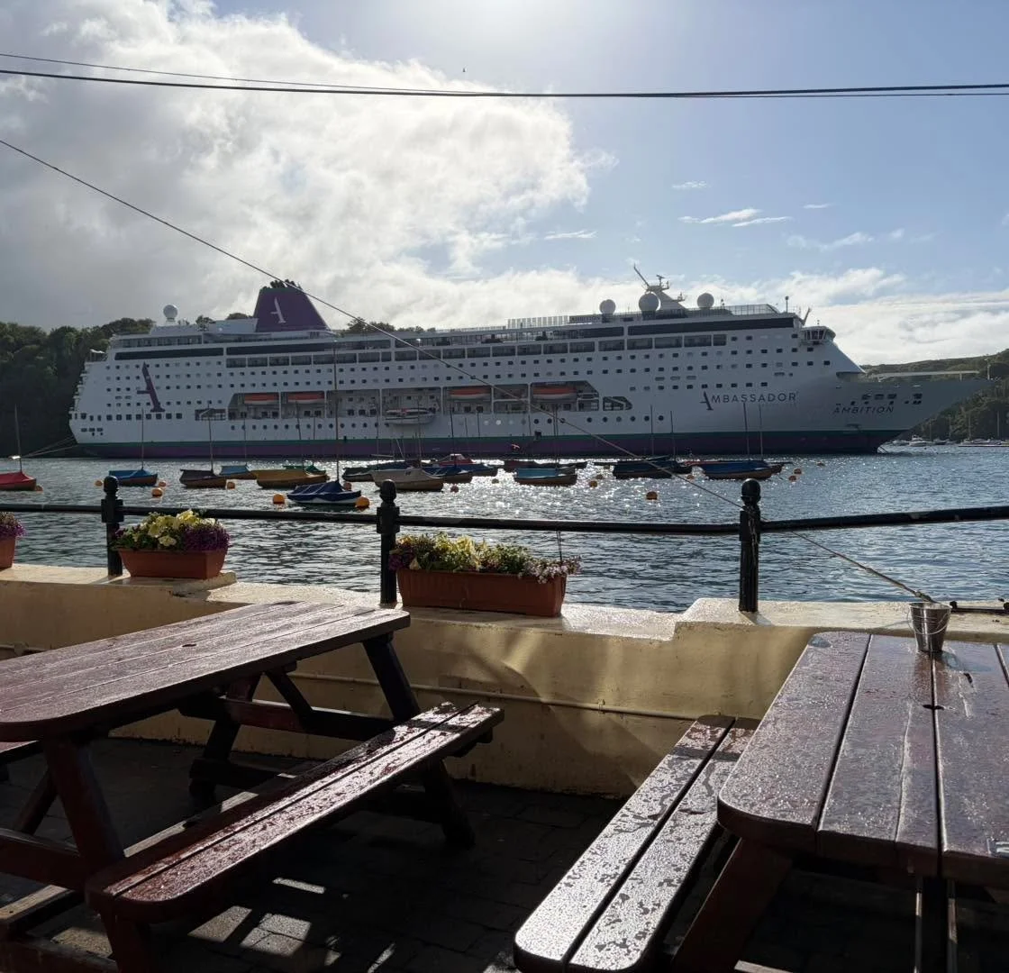 This morning&rsquo;s cruise ship is Ambition. She&rsquo;s quite a big one for Fowey and she&rsquo;ll be here until about 6pm.