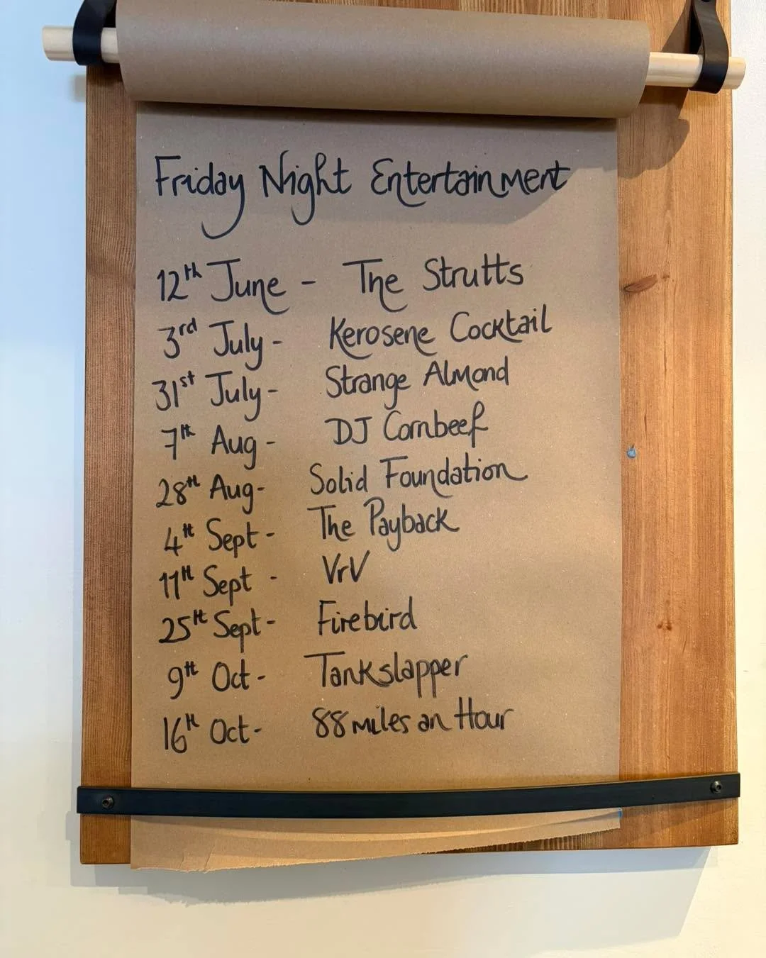 Friday night entertainment from next week until mid October! 

We&rsquo;ve got a few new bands to The Galleon coming up.