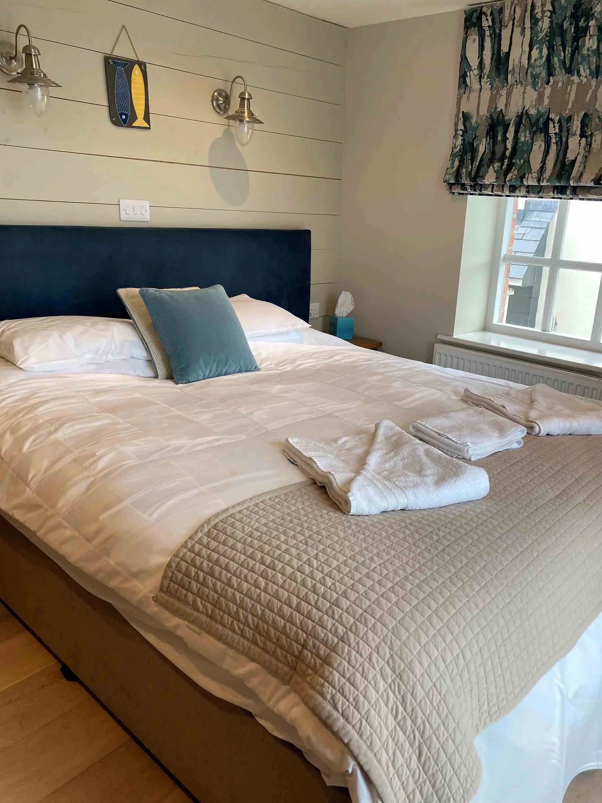 A cosy bed at The Galleon Inn, Fowey