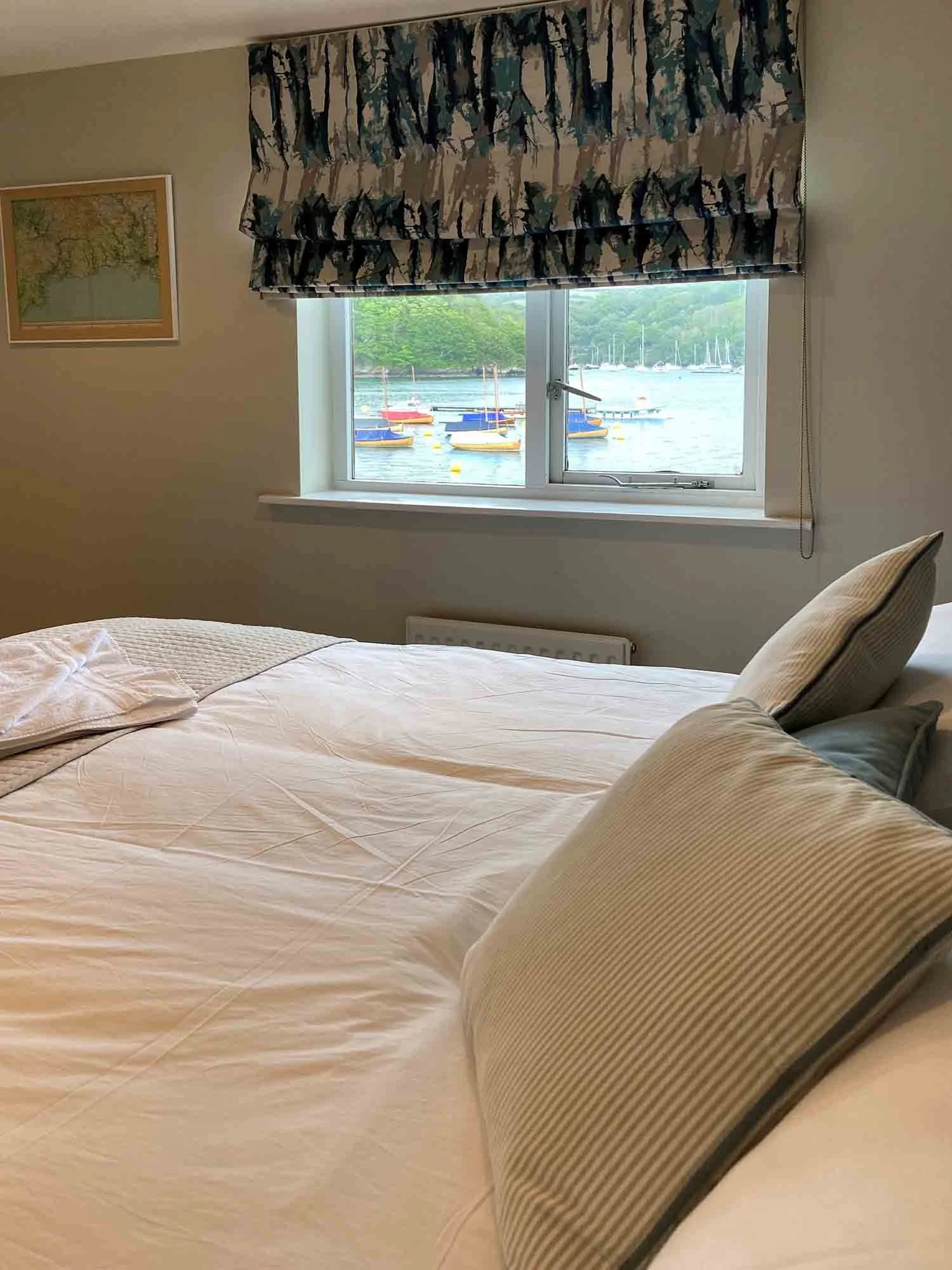 Bedroom with a view over the River Fowey at The Galleon Inn