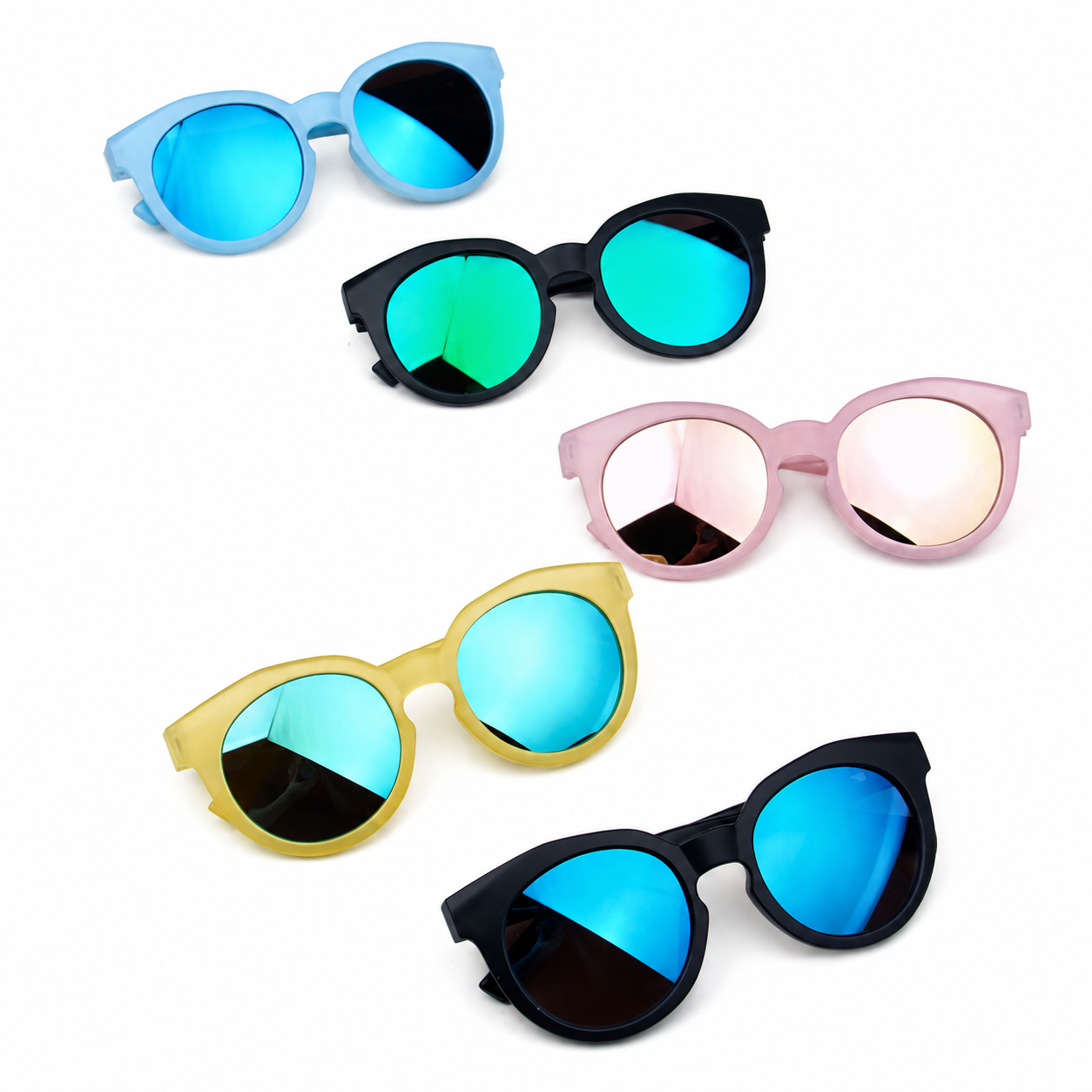Kids Mirrored Round Sunglasses for Boys and Girls