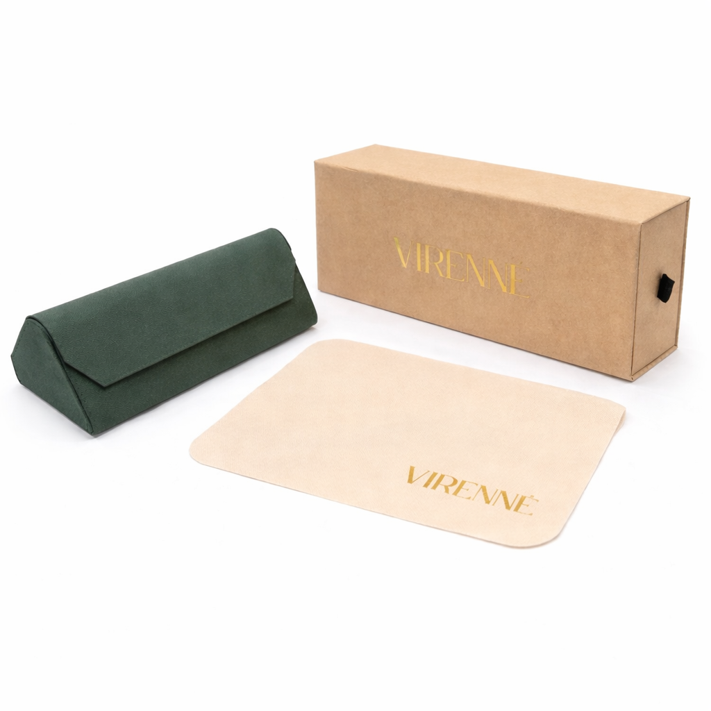 Eyeglasses Case Cleaning Cloth and Gift Box Set by VIRENNE