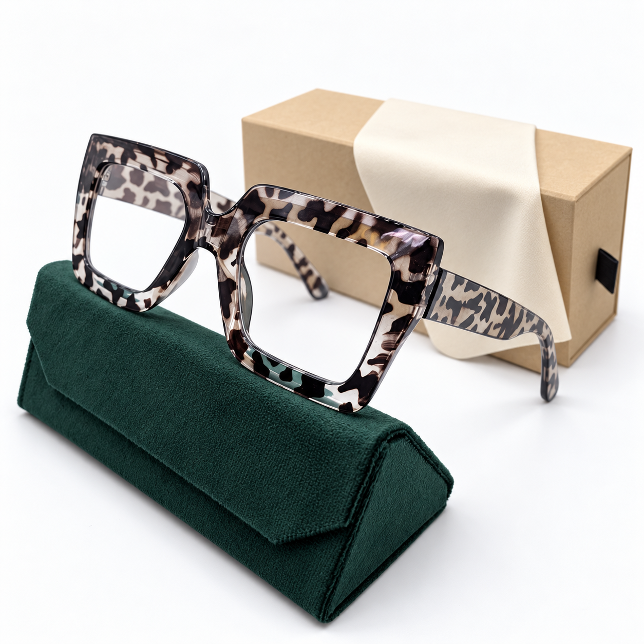 Zebra Chic Square Statement Glasses