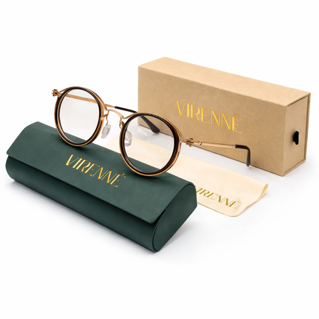 Unisex Retro Round Reading Glasses with Anti-Blue Light – Metal Frame