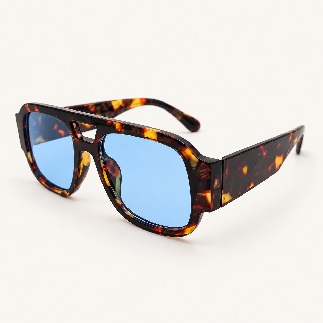 Double beam unisex sunglasses blue lens (3).png