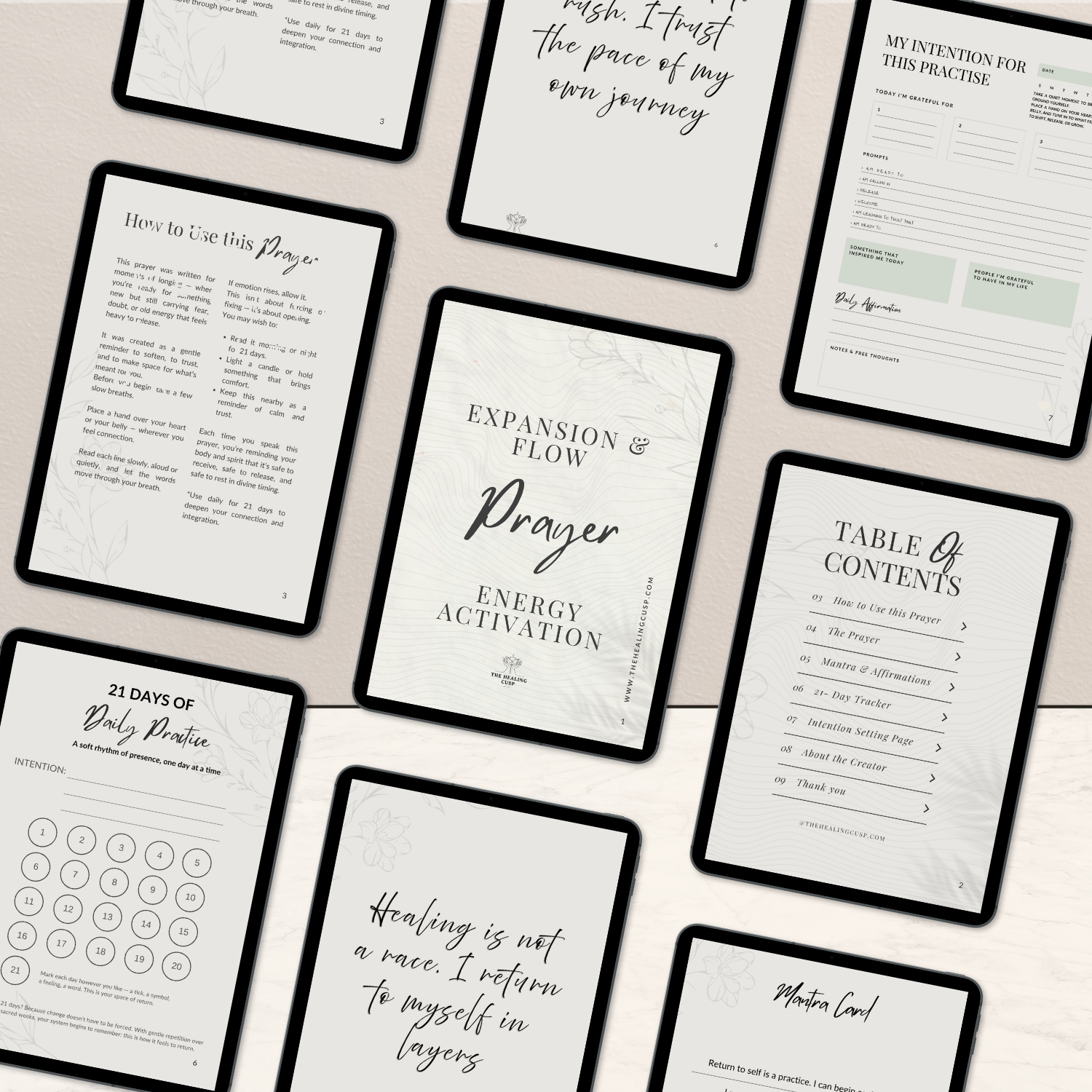 21-Day Prayer Workbook pages — Expansion & Flow by The Healing Cusp