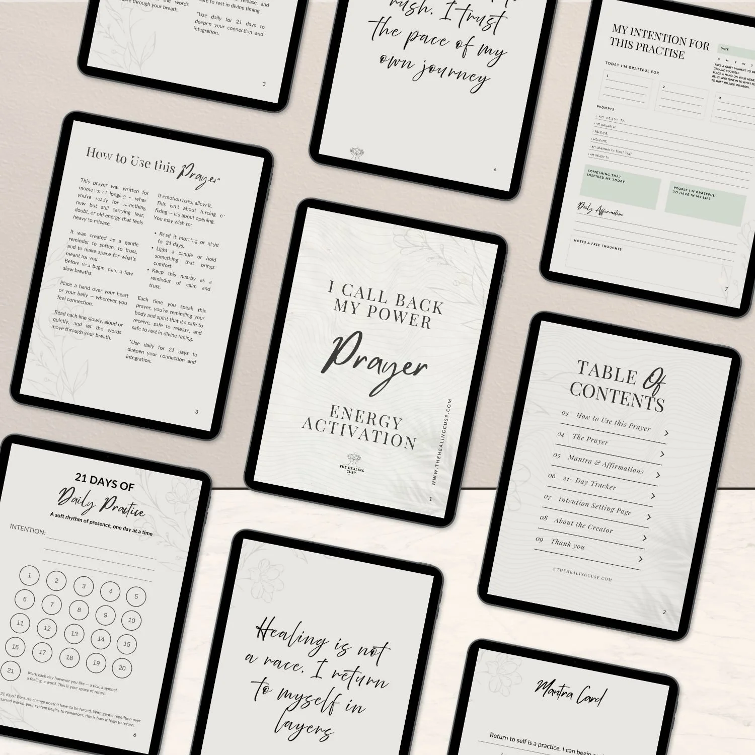 21-Day Prayer Workbook pages — The Healing Cusp digital download