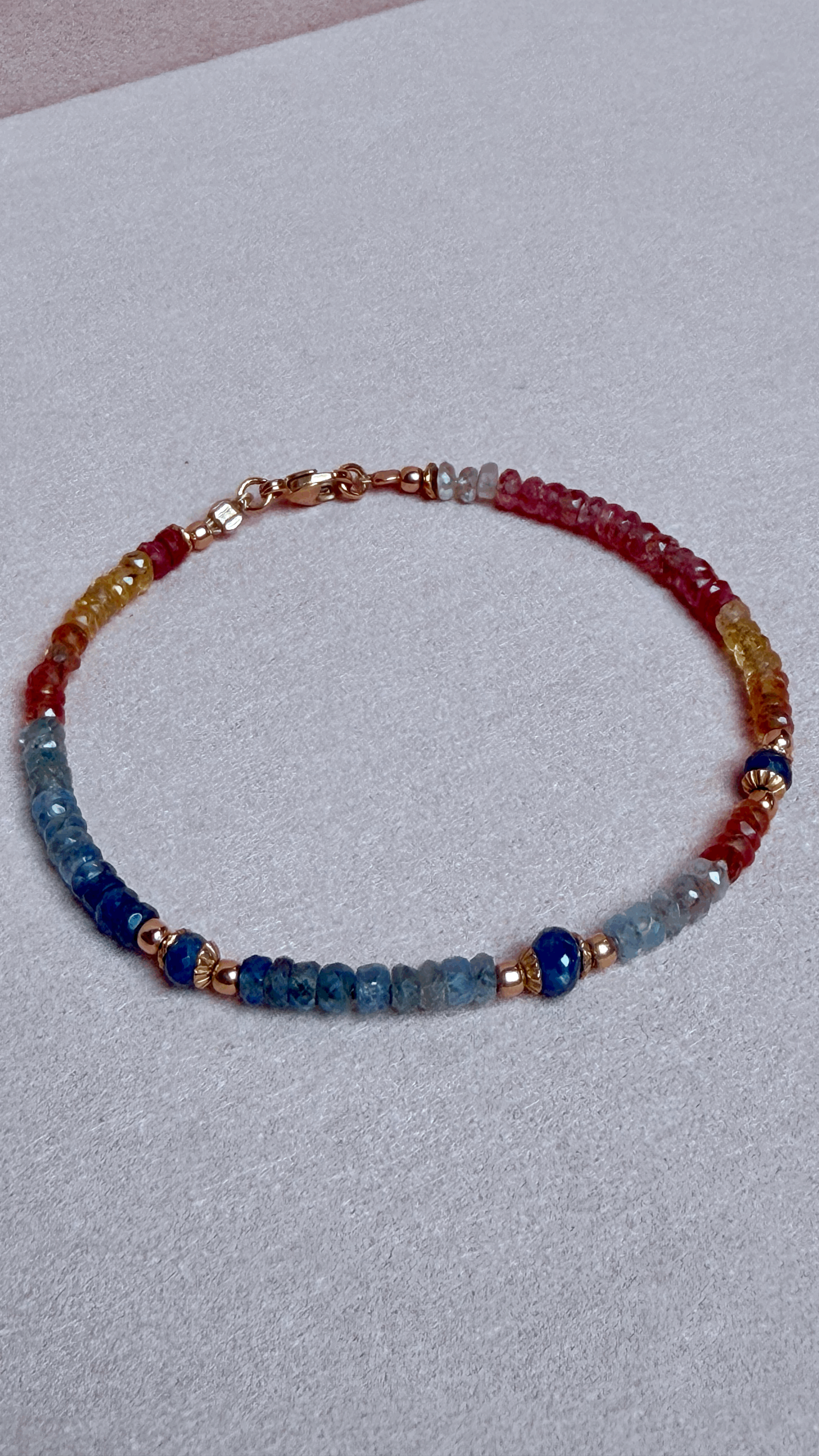 Multi Sapphire & Blue Sapphire Bracelet with 18k Gold