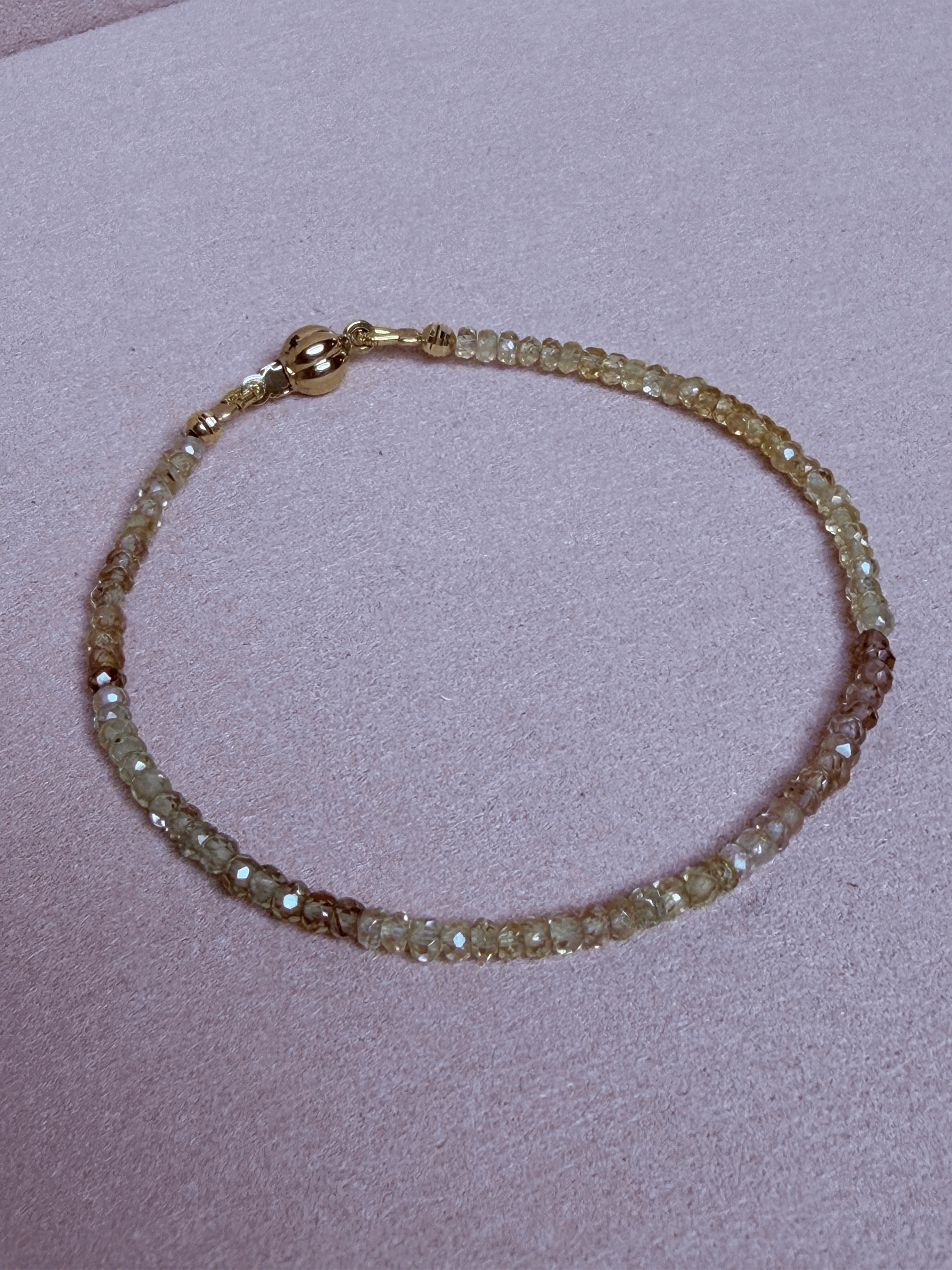 Multicolor Zircon AAA Bracelet with 18K Solid Gold