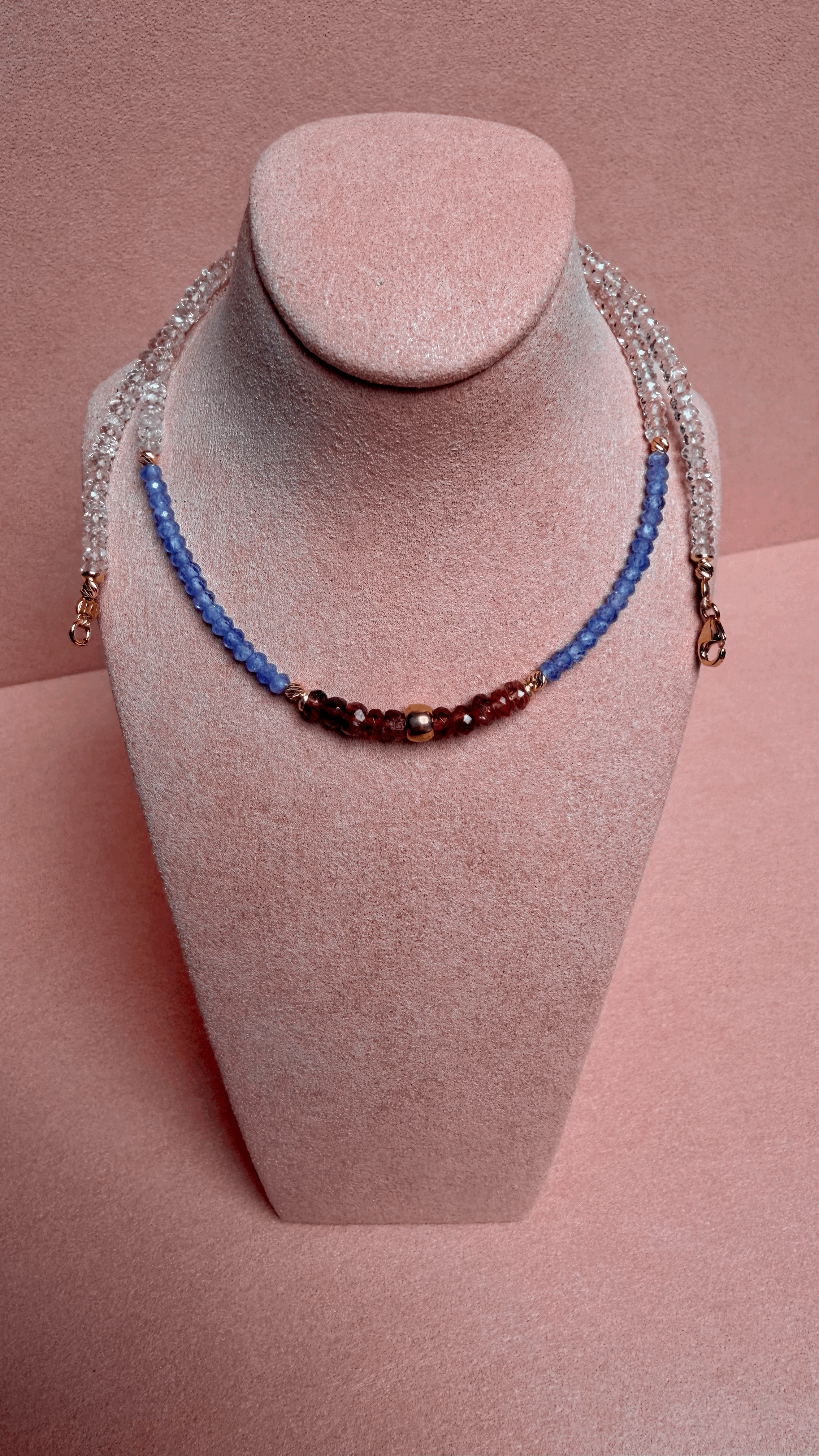 Morganite, Tanzanite, and Tourmaline Elegance Necklace