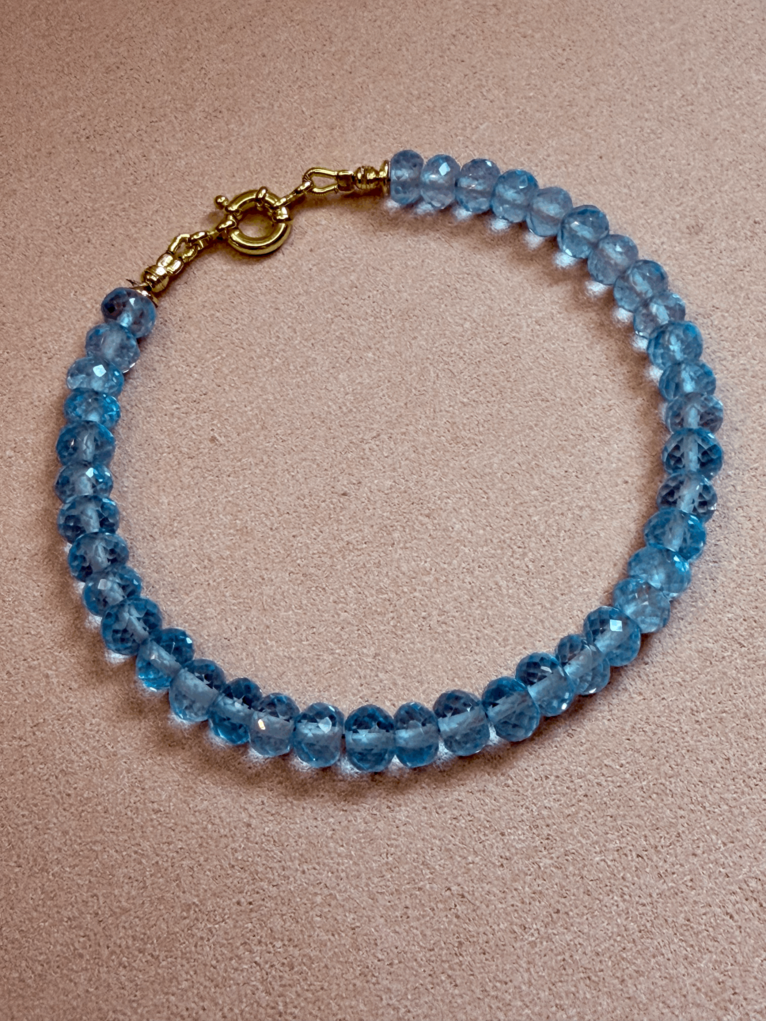 Sky Blue Topaz & 18K Gold Bracelet