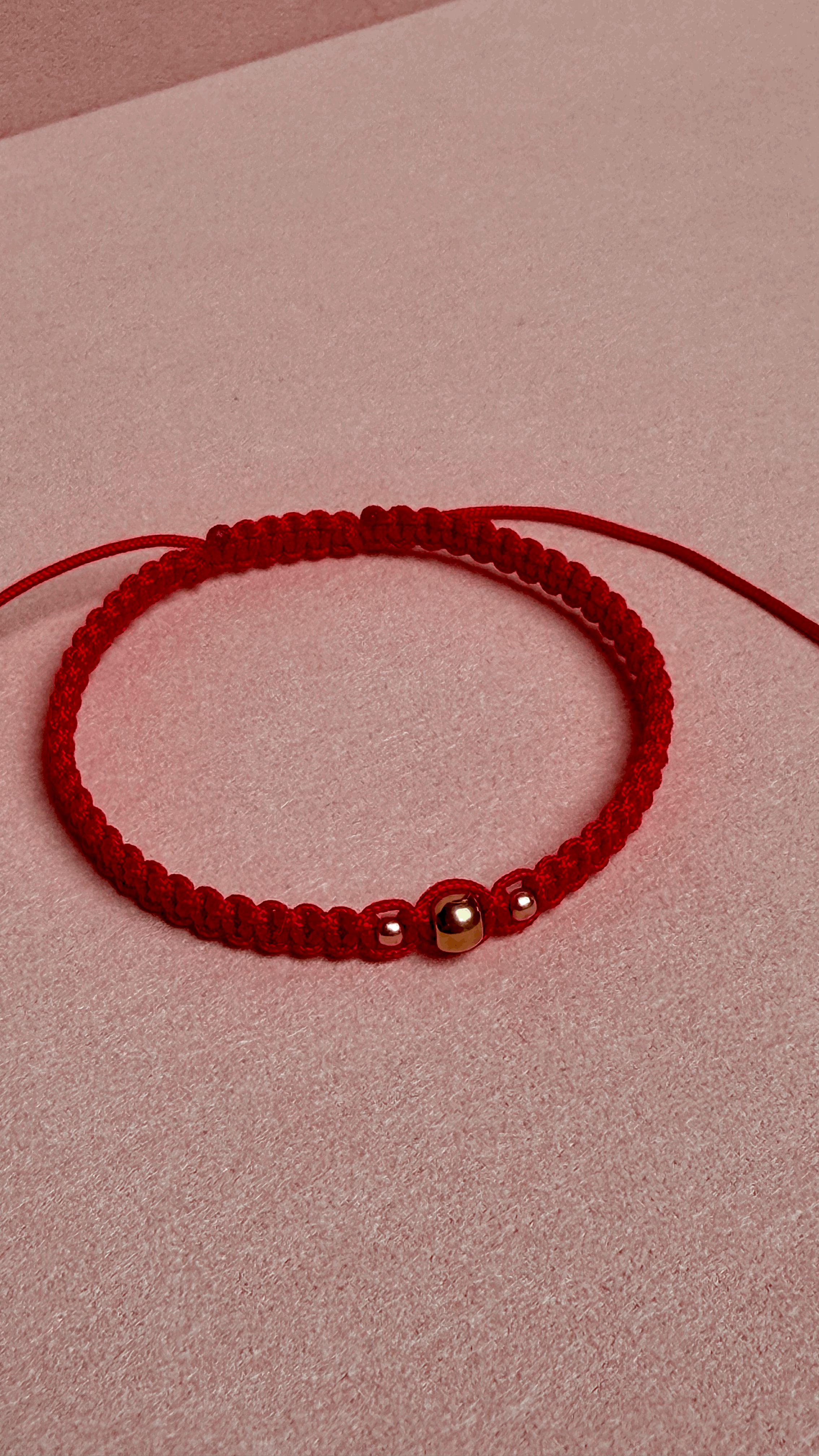 18K Gold Accented Red String Protection Bracelet