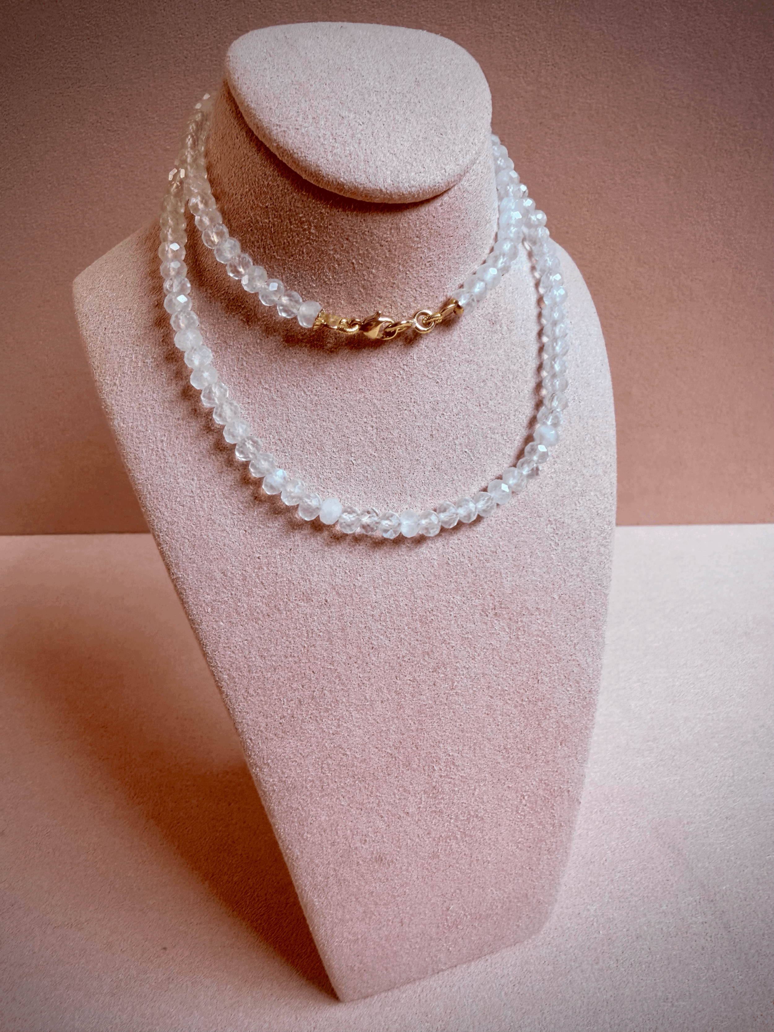 Moonstone Glow Necklace with 18k Gold