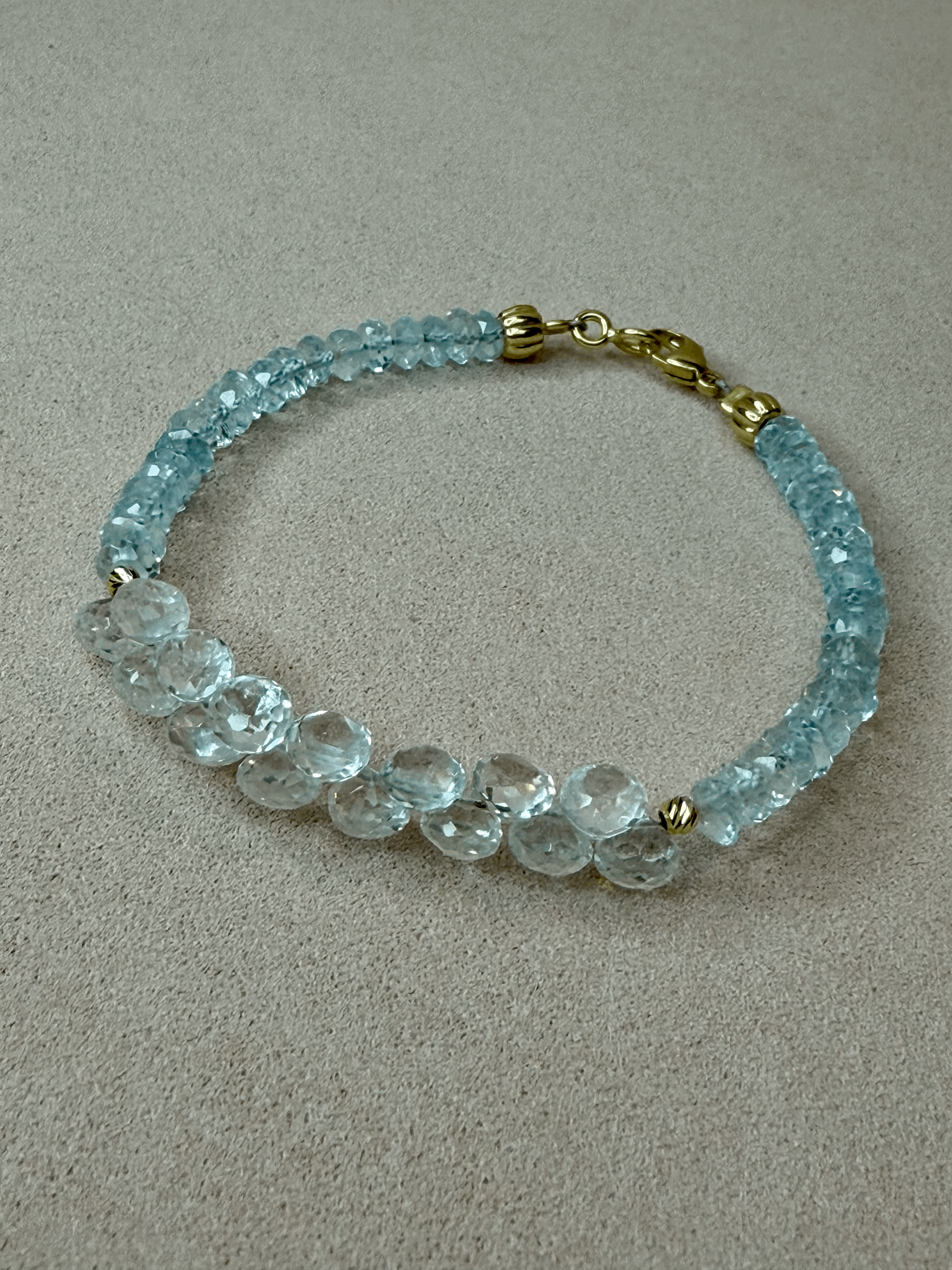 Luxe Sky Blue & White Topaz Gold Bracelet