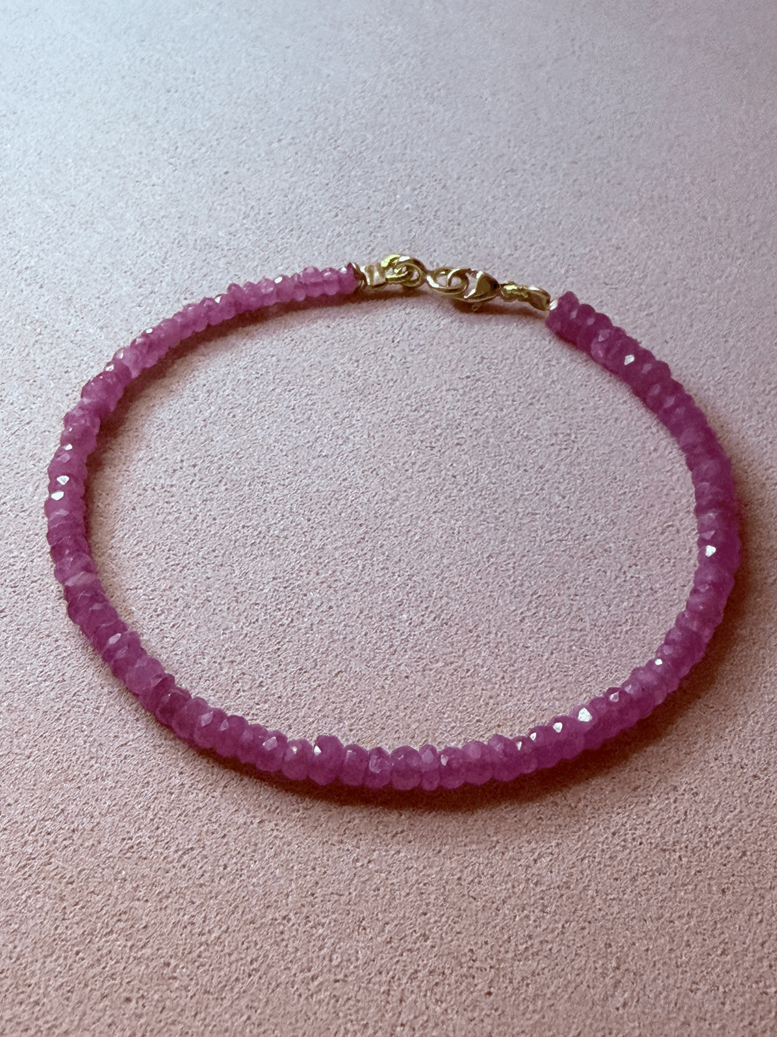Exquisite Pink Sapphire & 18K Gold Bracelet