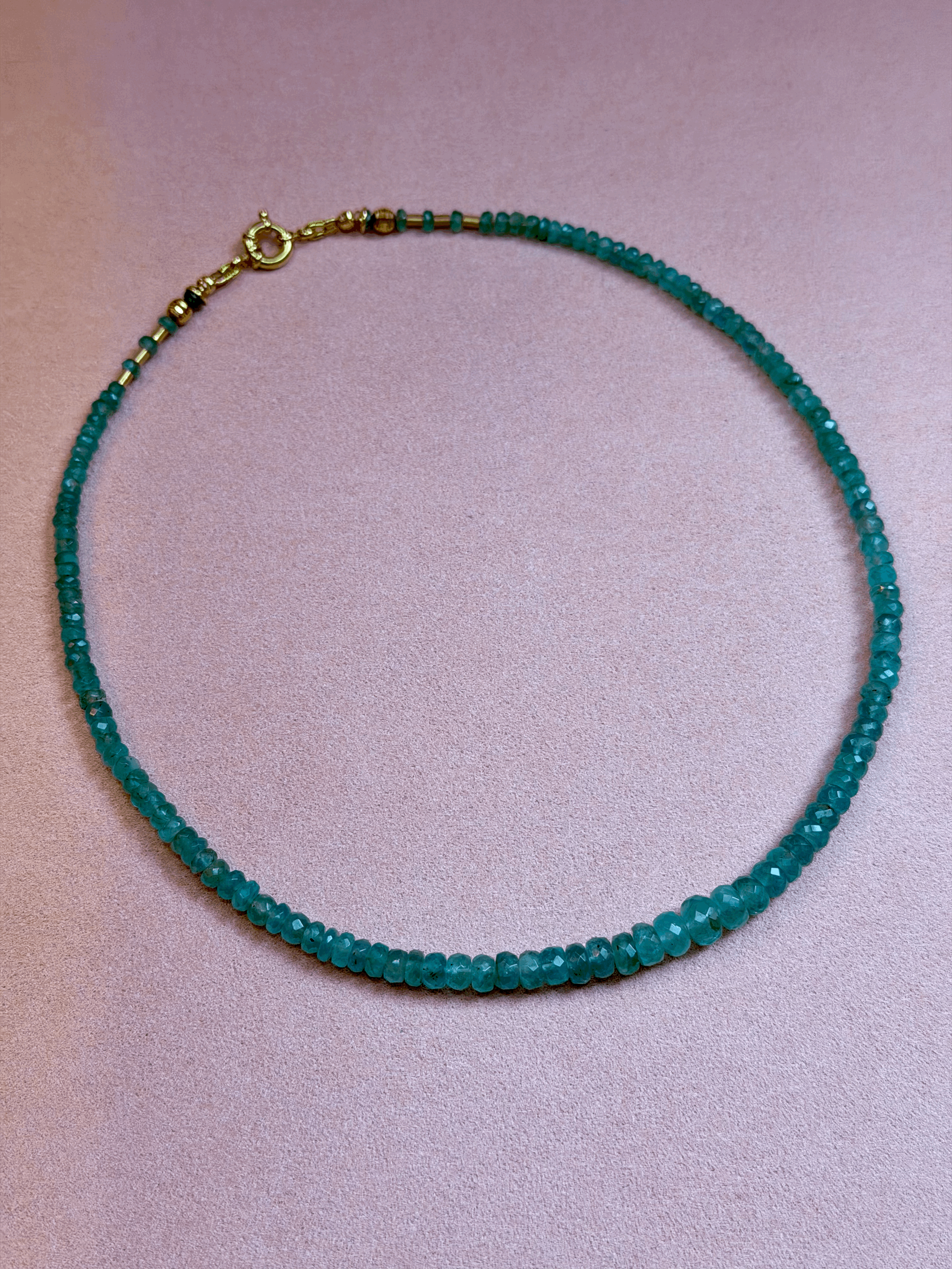 Emerald Elegance: AAA Faceted Rondelle Necklace