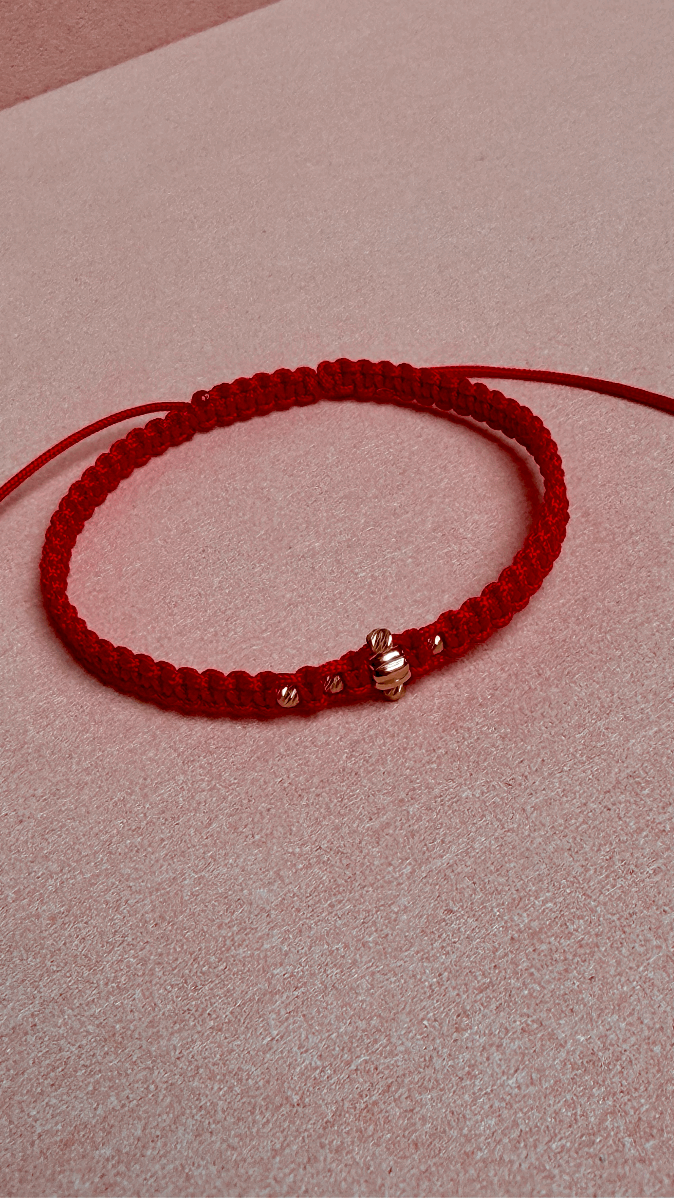 Red String Protection Bracelet with 18K Gold Accents