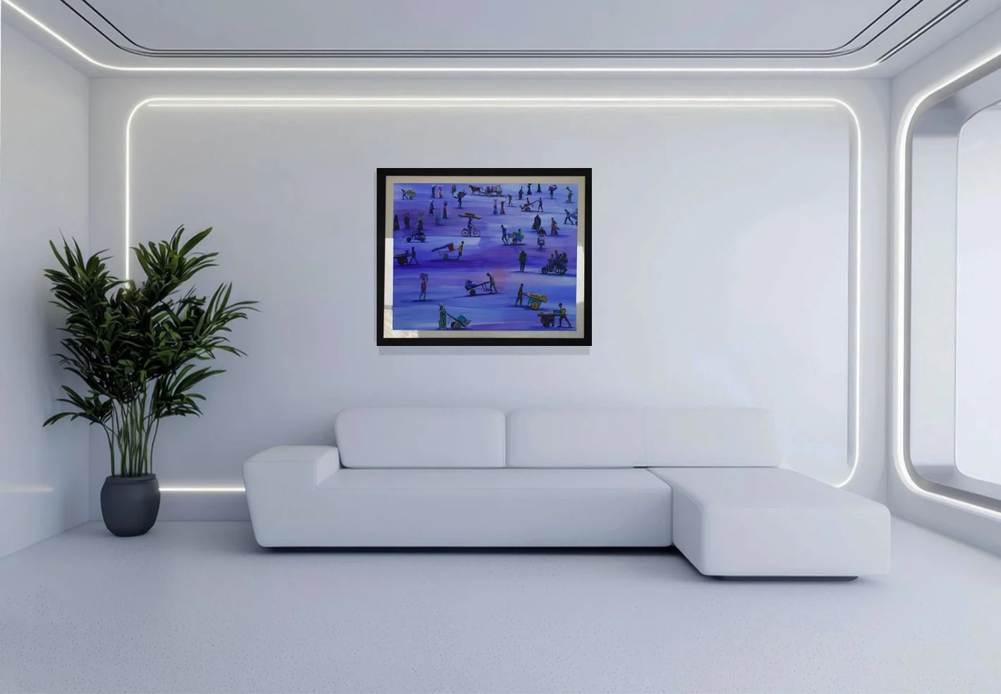 A symphony in Blue, a theatre in Cairo  watercolour