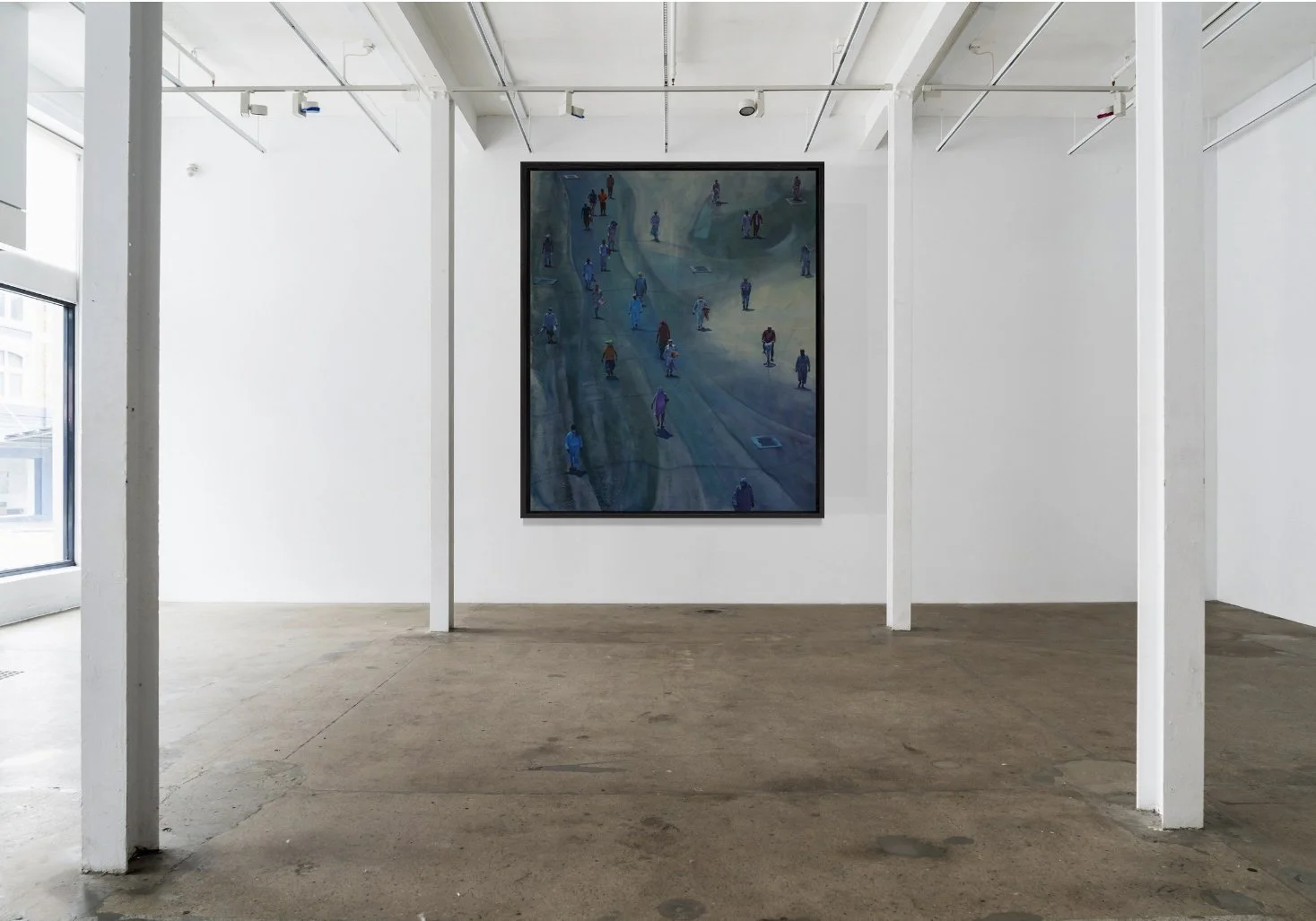 After Friday prayer. Oil on linen 180 x 150 cm and prints on canvas.