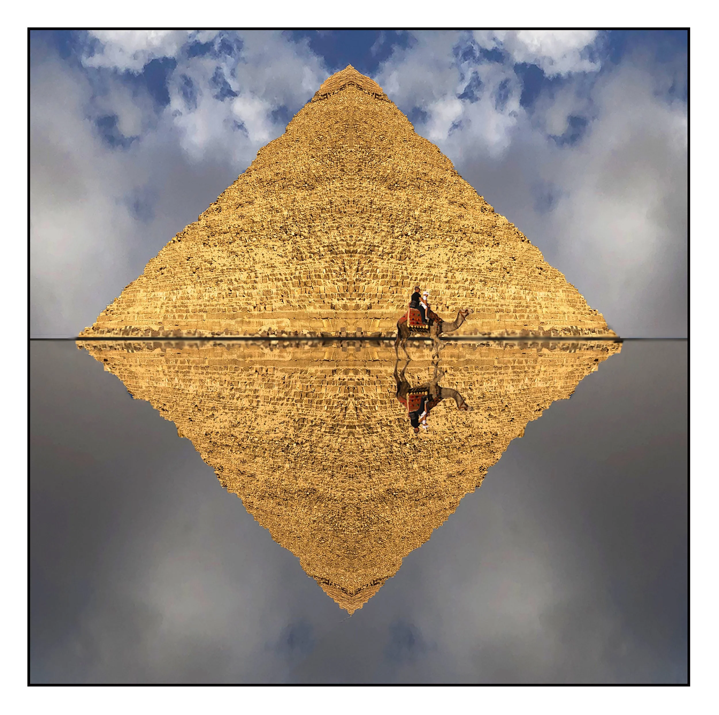 The great pyramid of Giza and the Camel Rider