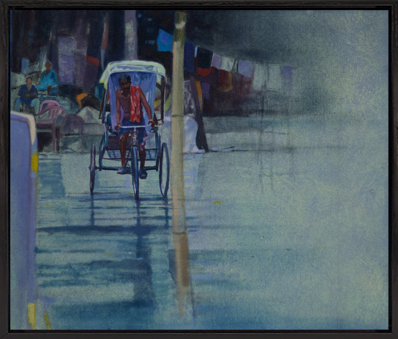 Rickshhaw Rider in the Rain
