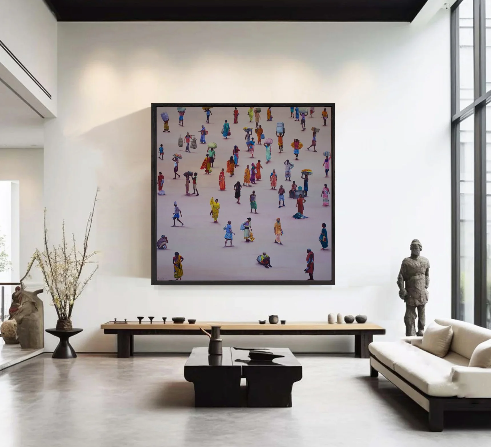 The Theatre of Life  Kolkata  two  oil on canvas 150 x 150 cm