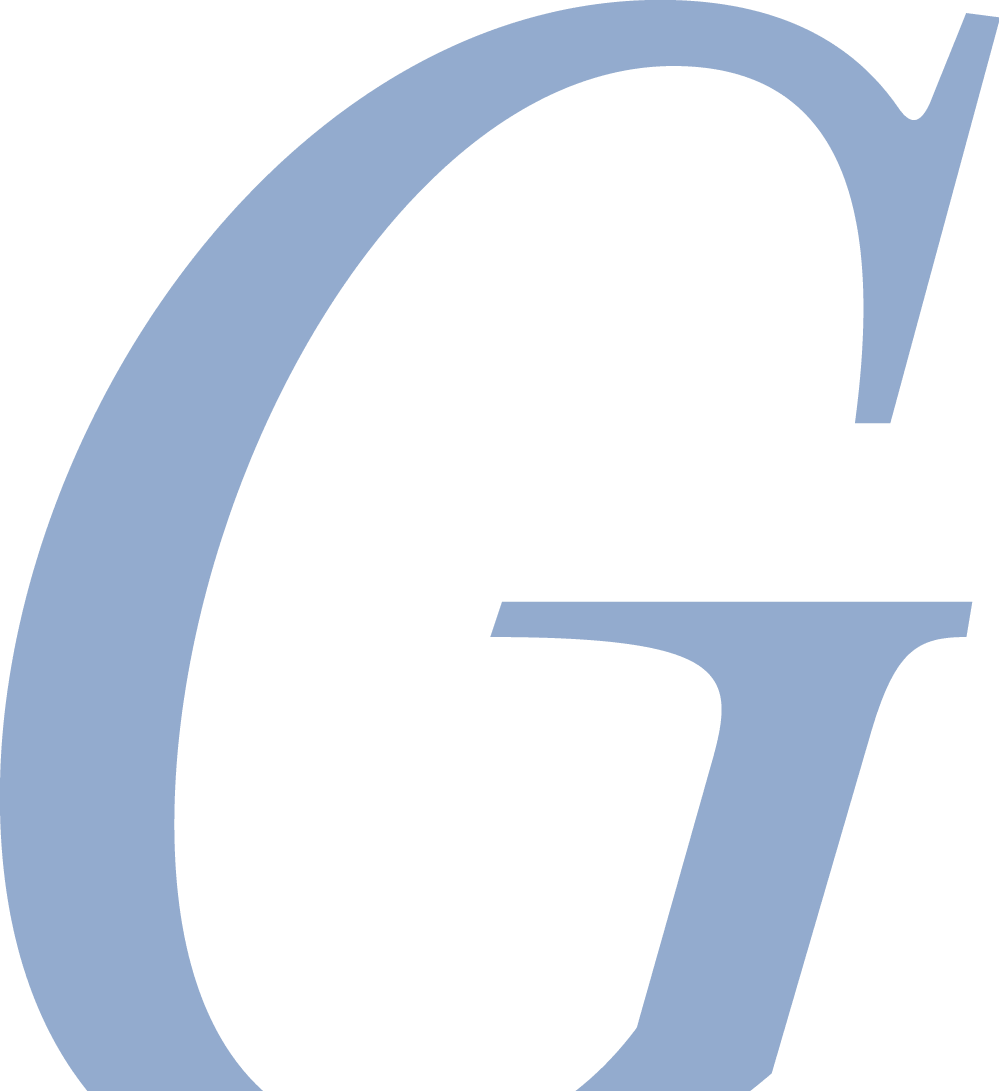 Grosser blauer Buchstabe 'G'