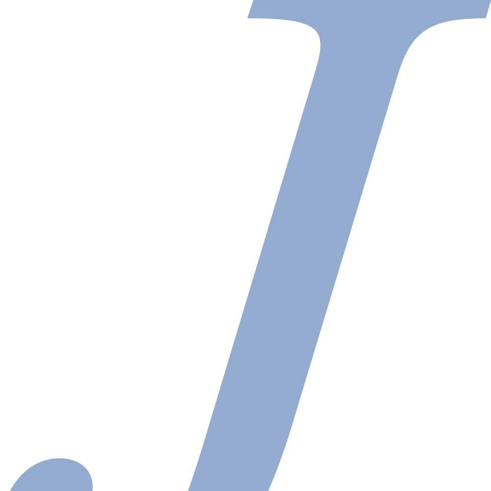 Grosser blauer Buchstabe 'J'