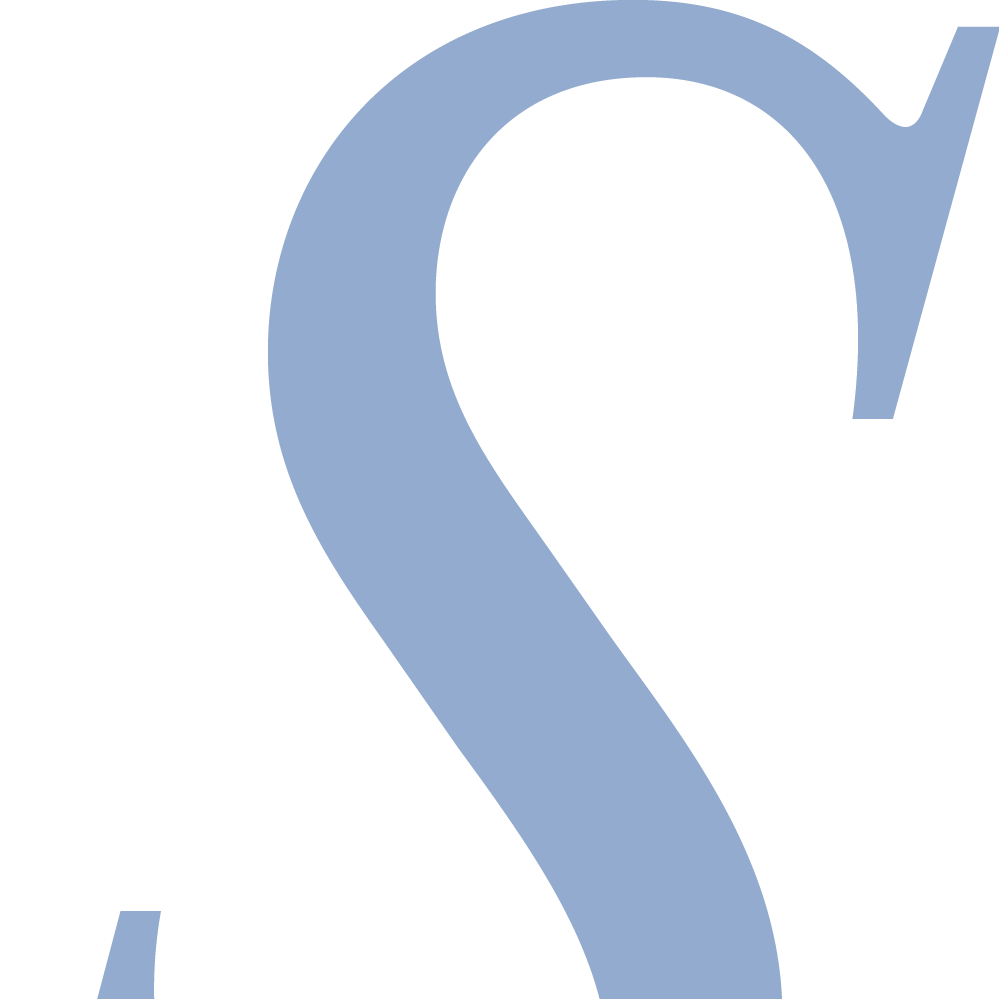 Grosser blauer Buchstabe 'S'