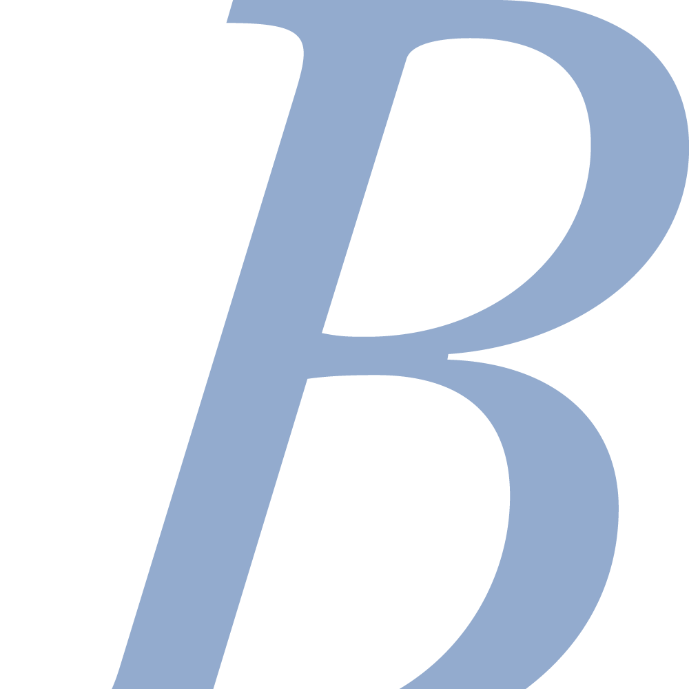 Grosser blauer Buchstabe 'B'