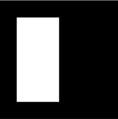 Black smartphone with a blank white screen