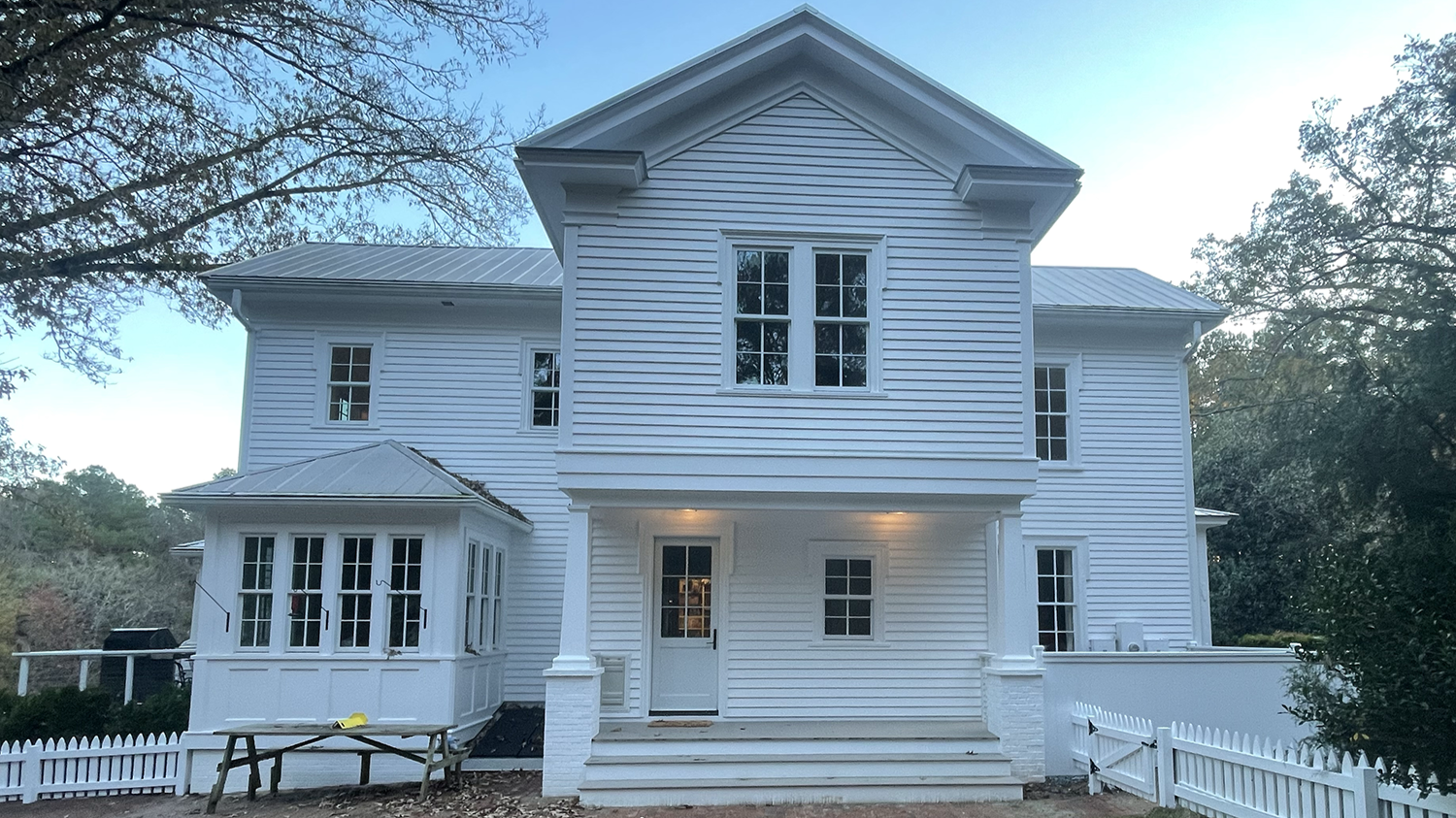 Pittsboro historic home with new addition to match the existing architecture.