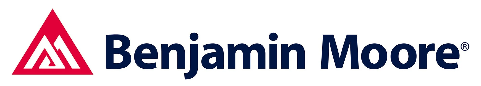 Benjamin Moore logo with red stylized triangle and blue text.
