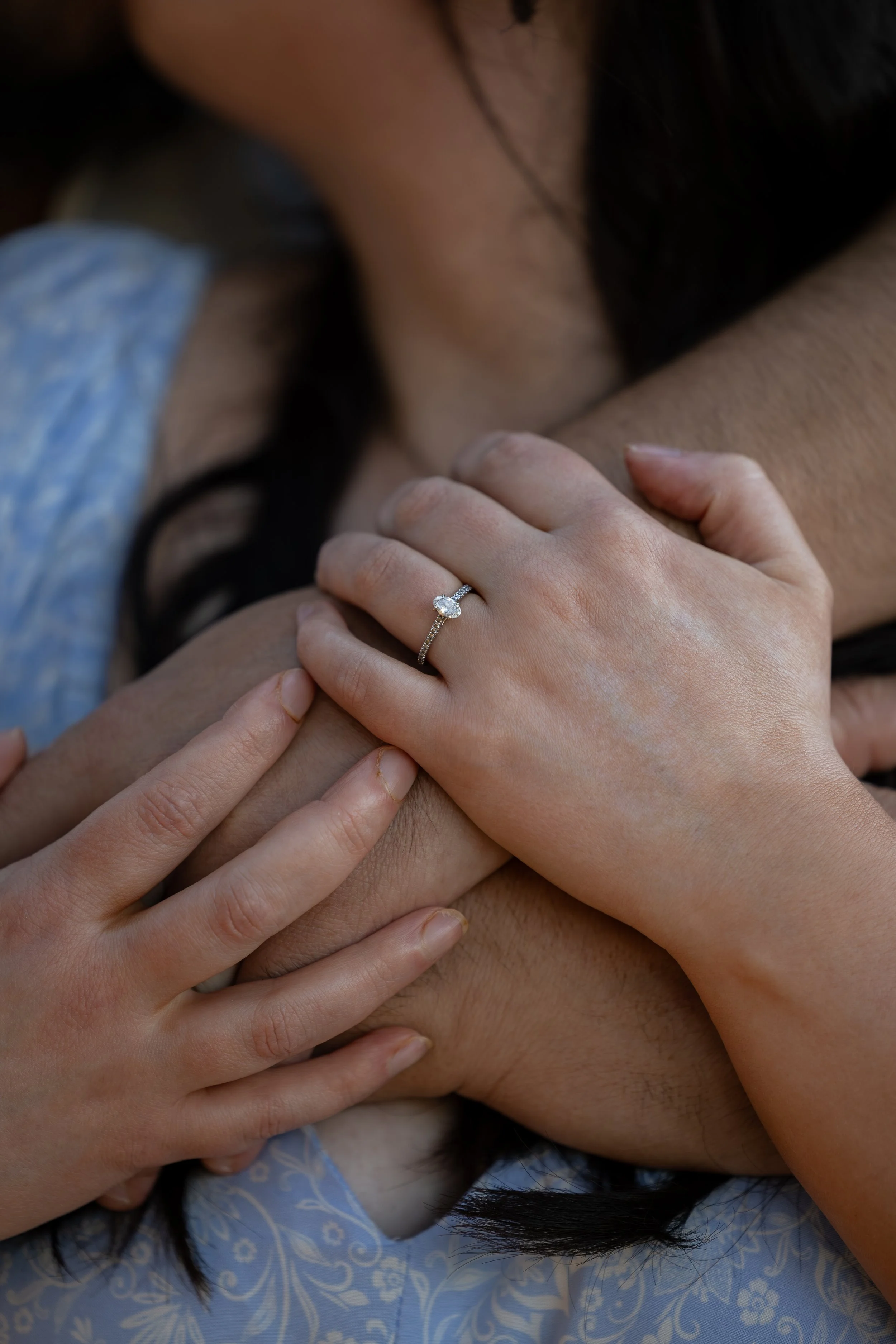 Close-up wedding detail of hands and rings during an Adelaide wedding photography session.