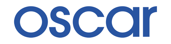 The word 'Oscar' written in large blue letters.