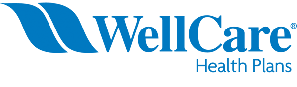 WellCare Health Plans logo in blue with stylized leaves on the left