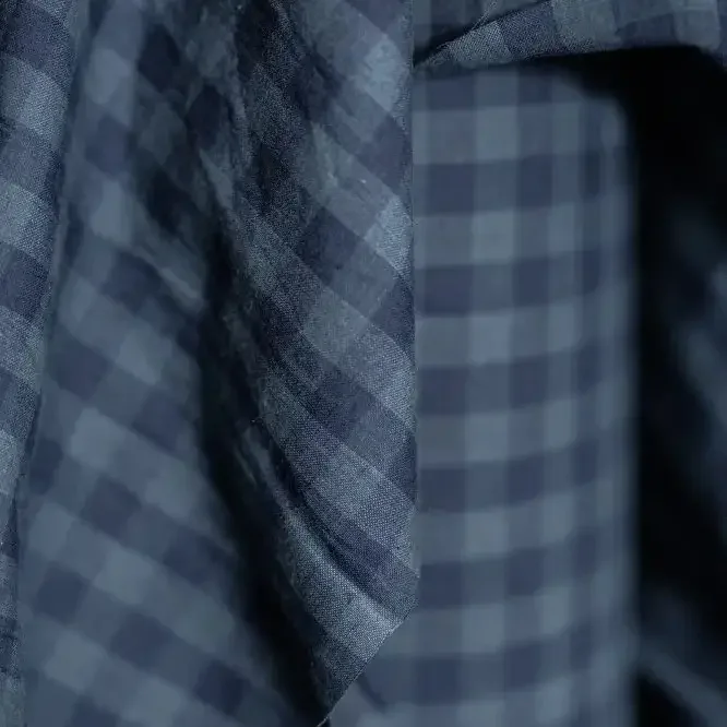 Uniform Blues Cotton/Linen Gingham Organic