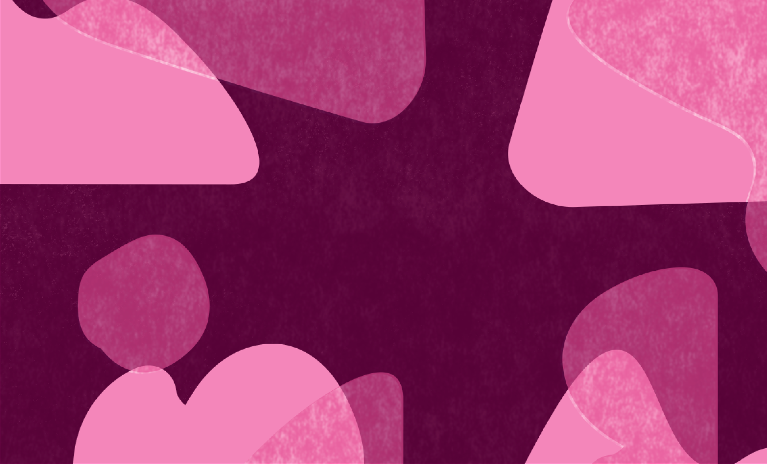 Abstract digital art with pink and purple overlapping circles and shapes on a dark background.