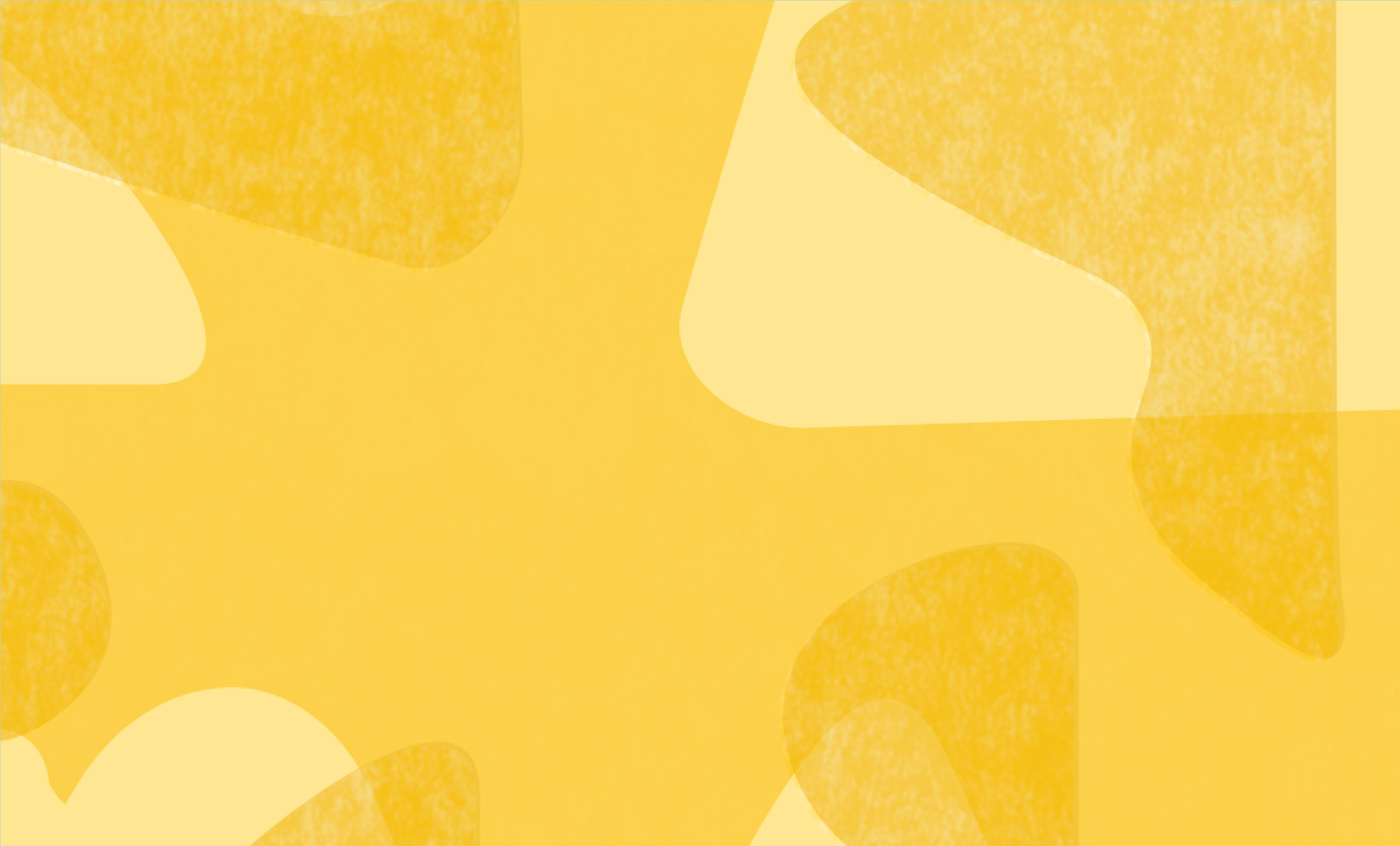 Abstract yellow background with various overlapping geometric shapes and textures.