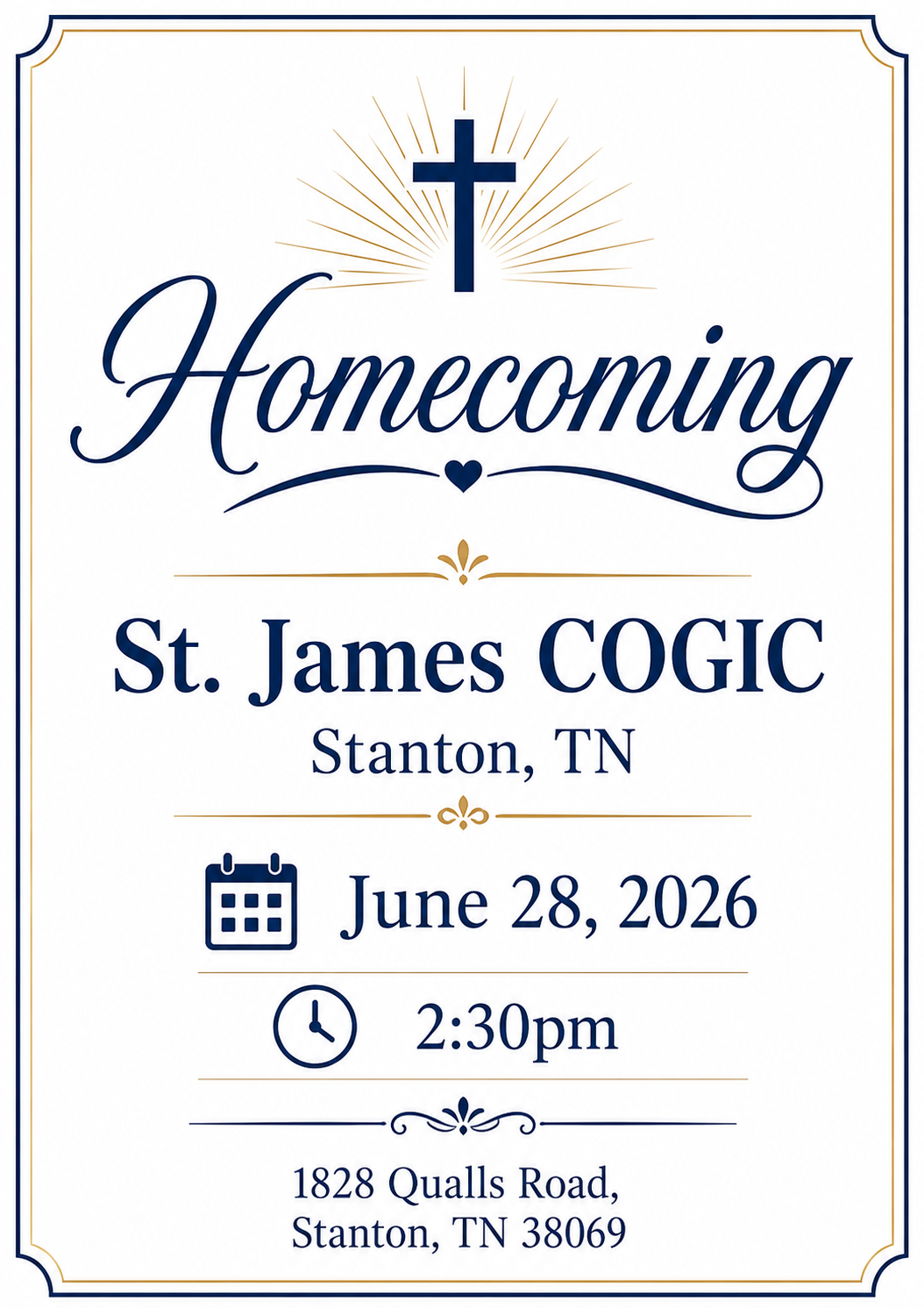 Homecoming, St. James Stanton