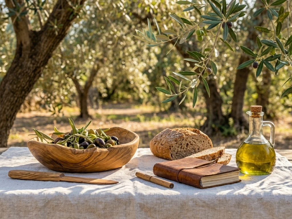 Mediterranean diet spread at a longevity retreat in Mallorca
