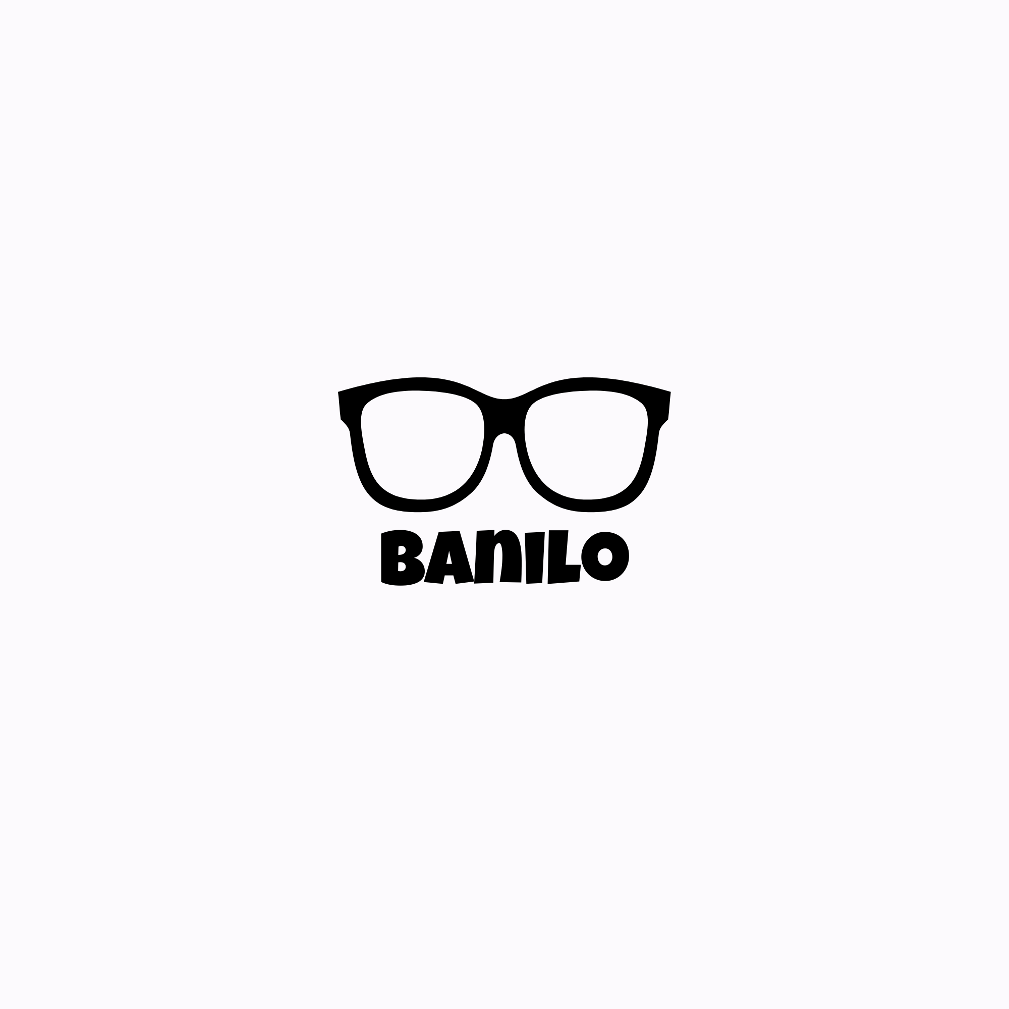 A logo featuring a pair of black eyeglasses with the word 'BANILO' in bold black letters underneath, on a light background.